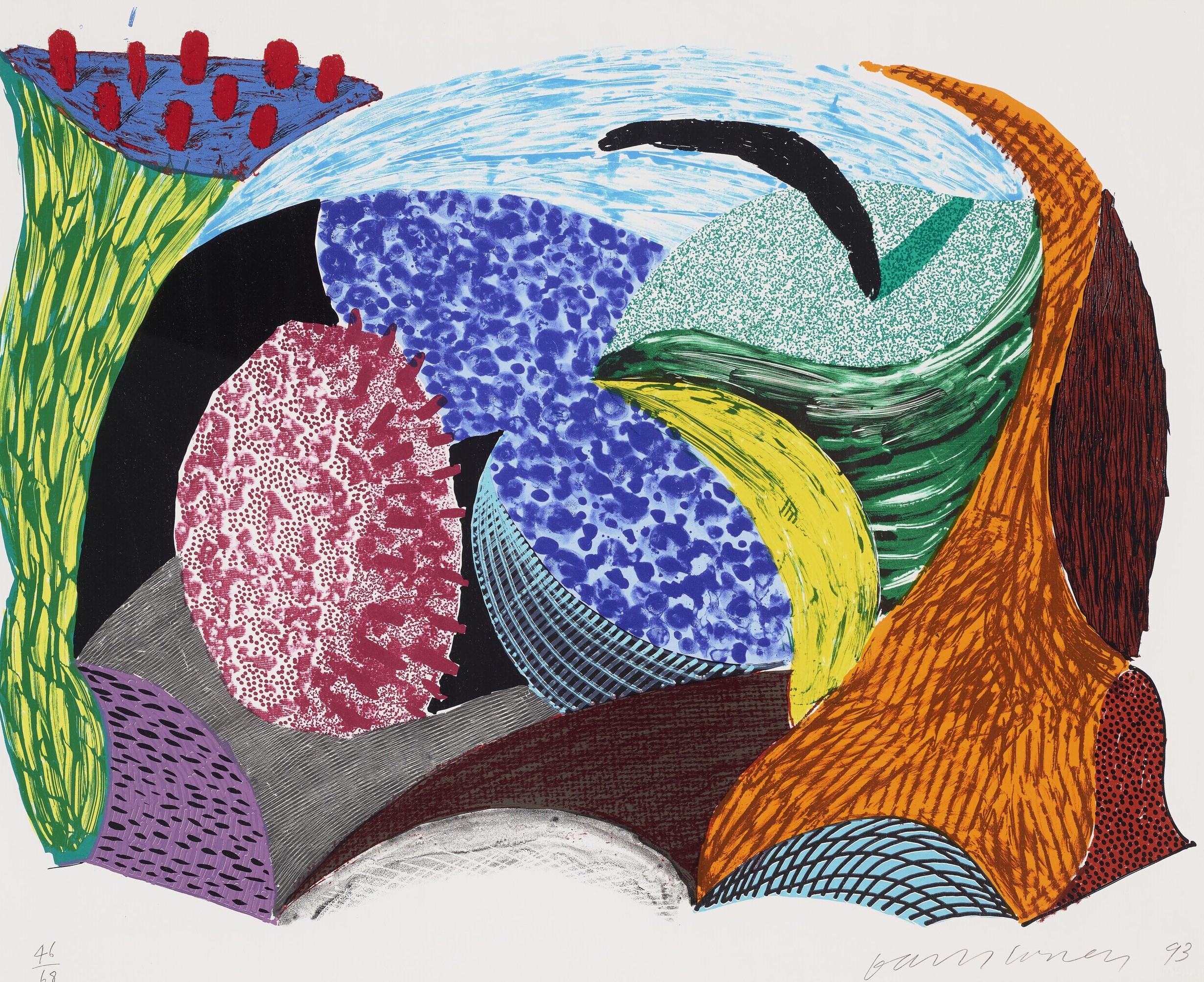 David Hockney - Blue Hang Cliff, from Some New Prints
