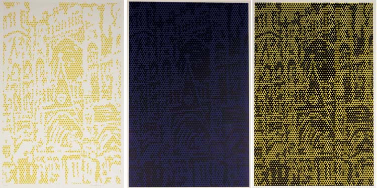 Roy Lichtenstein - Cathedral #1, #5, and #6, from Cathedral Series