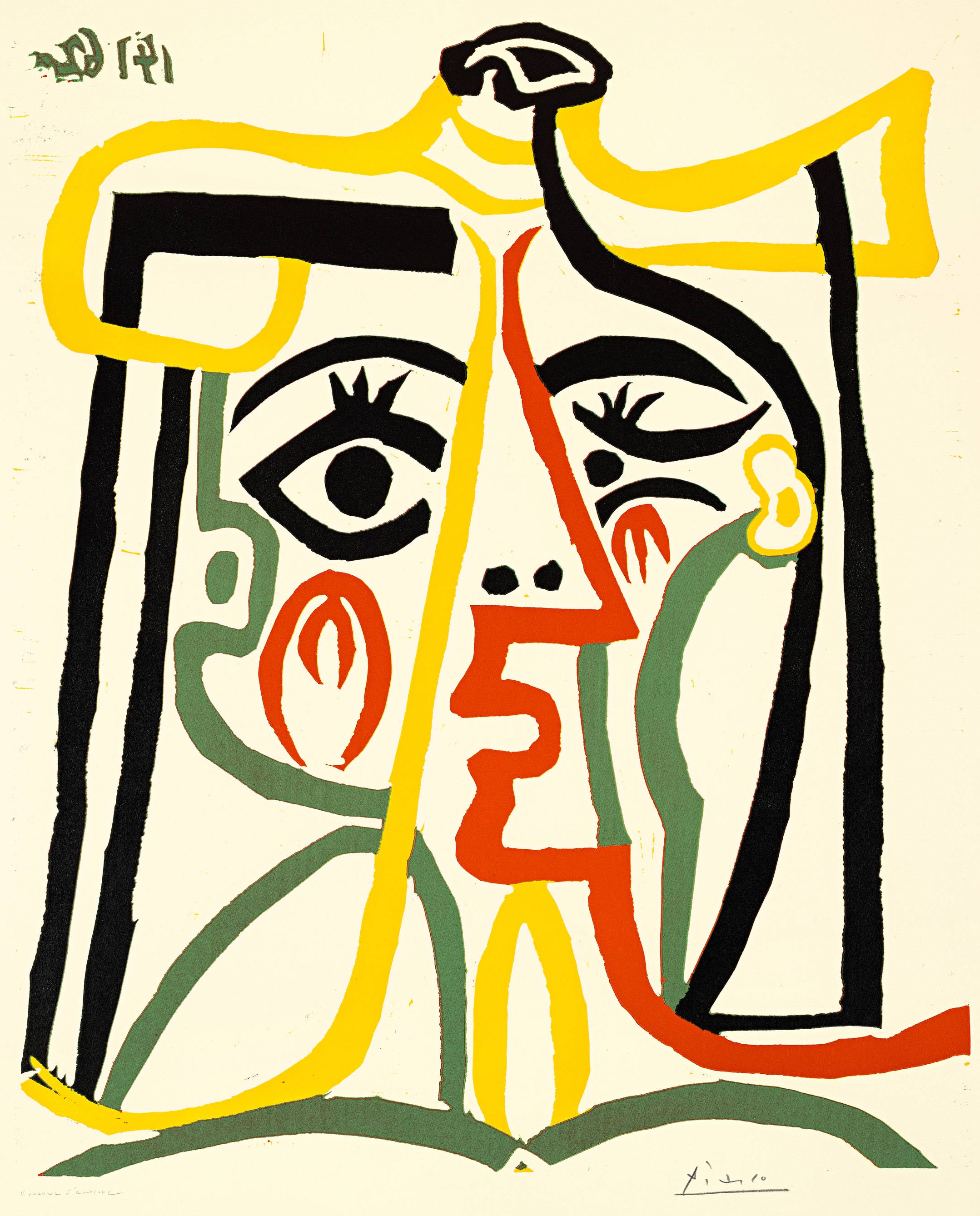Pablo Picasso - Portrait de Jacqueline au chapeau de paille
