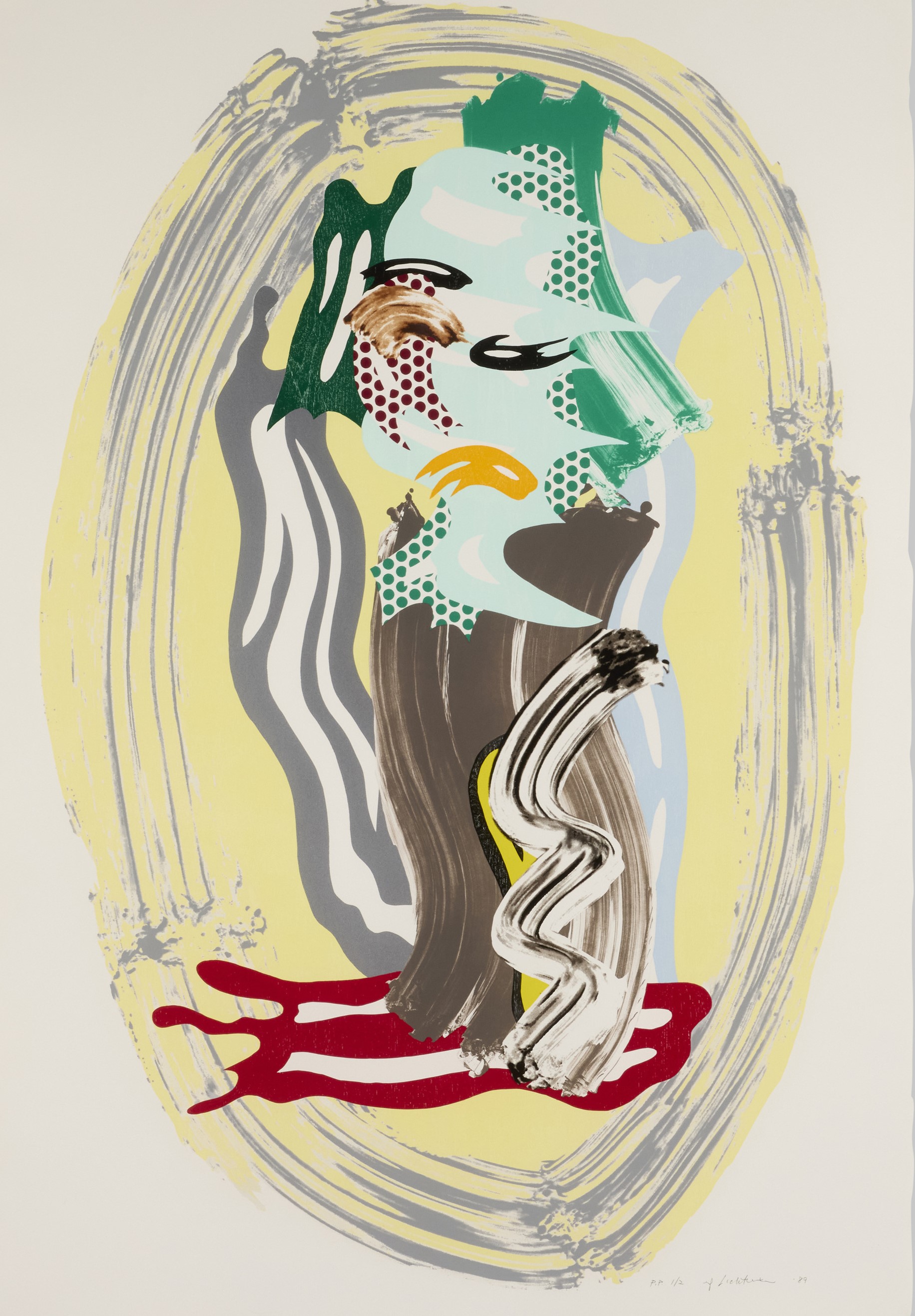 Roy Lichtenstein - Green Face (from the Brushstroke Figures series)