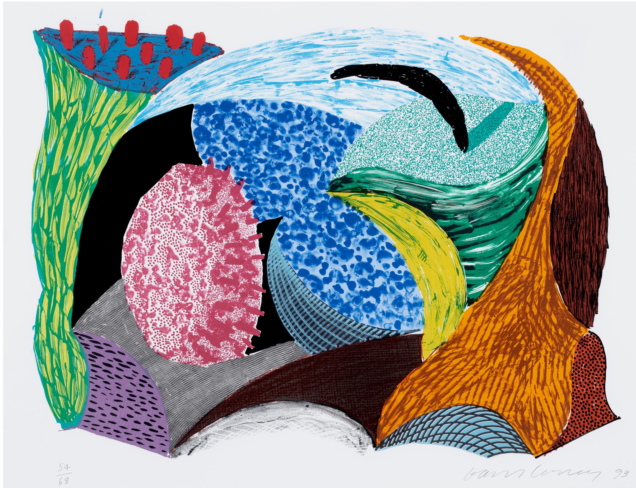 David Hockney - Blue Cliff Hang, from Some New Prints (MCAT 335, Gemini 1604