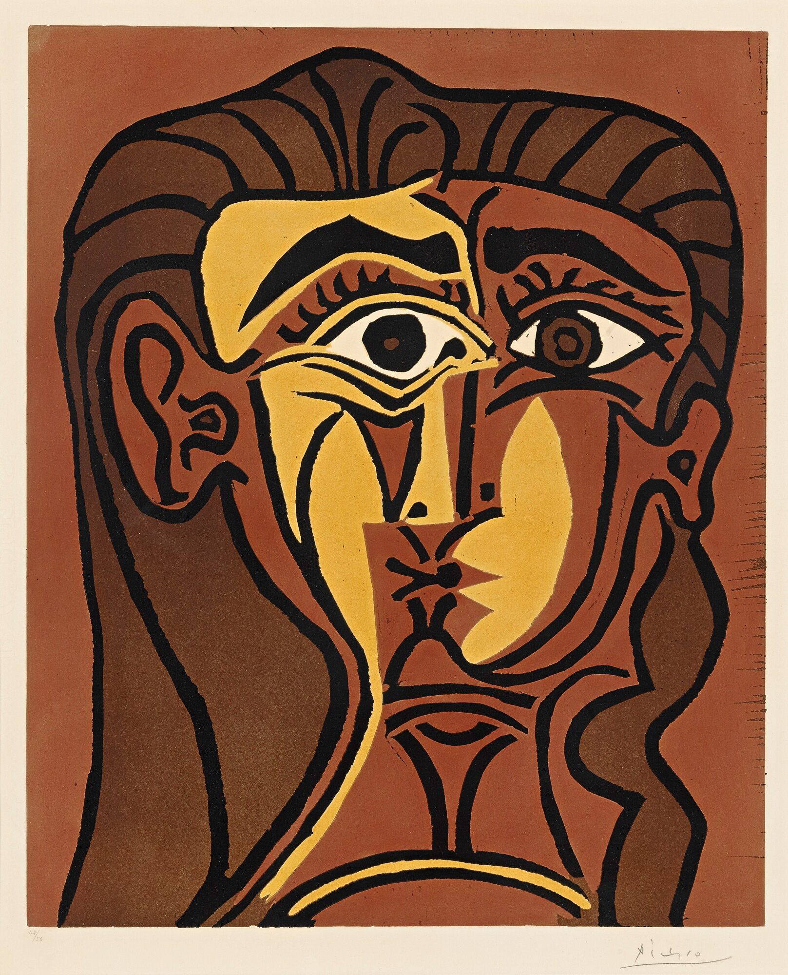 Pablo Picasso - Portrait de Jacqueline de face, II (Tête de femme)