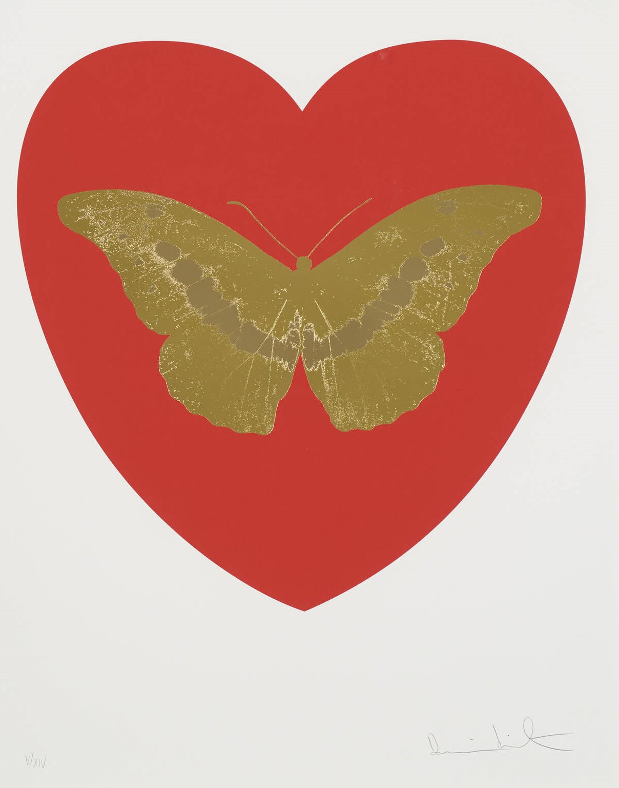 Damien Hirst - I Love You (Red/Oriental Gold/Cool Gold)