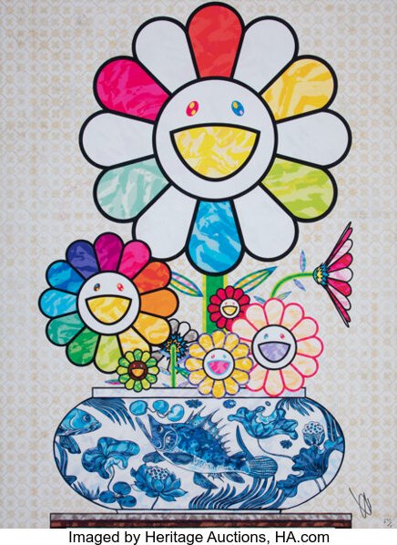 Takashi Murakami - Murakami Flowers in a Qinghua Vase