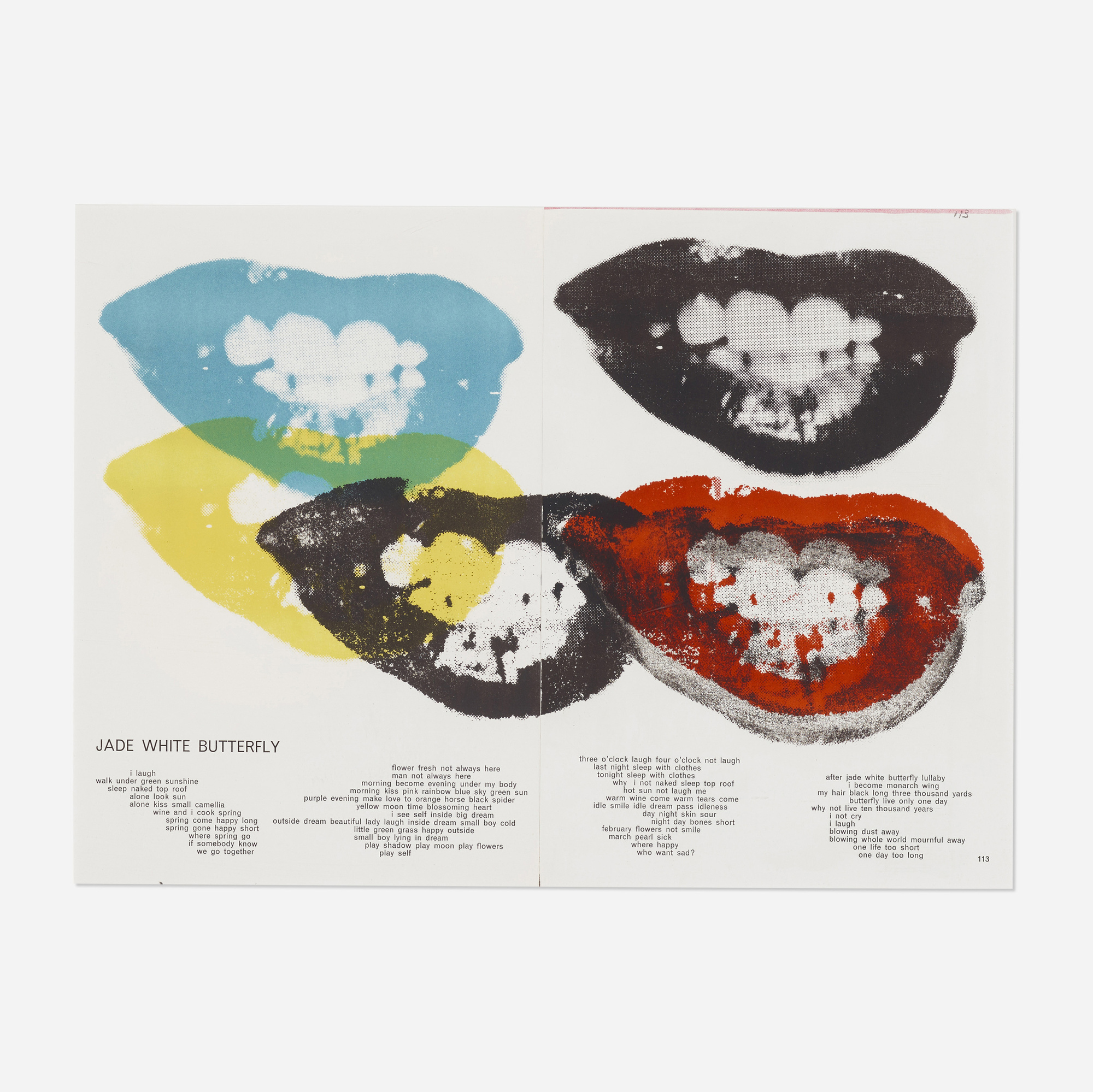 Andy Warhol - Marilyn Monroe I Love Your Kiss Forever Forever (from the One Cent Life portfolio)