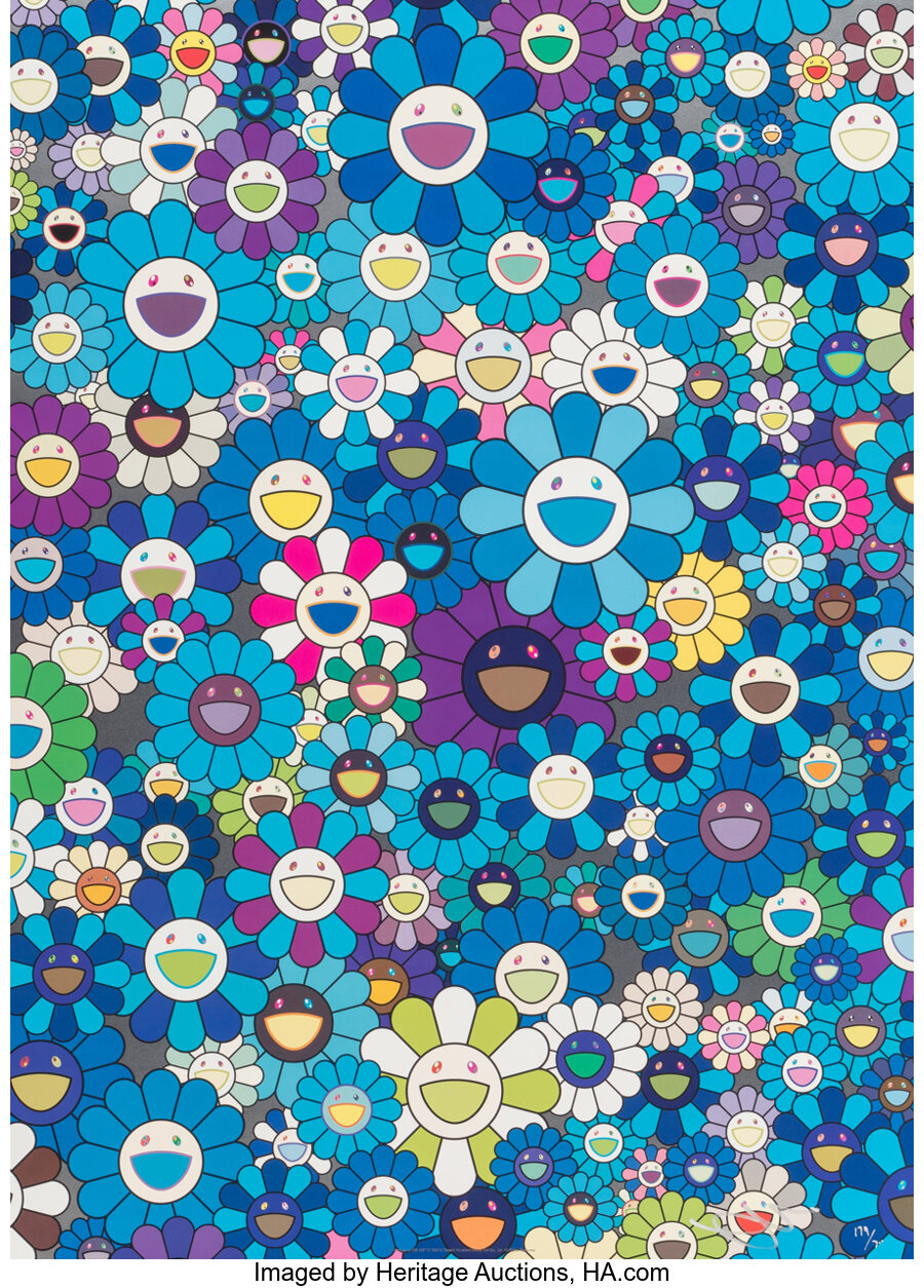 Takashi Murakami - An Homage to Monogold 1960 C, An Homage to Yves Klein Multicolor C, An Homage to Monopink 1960 C, and A...