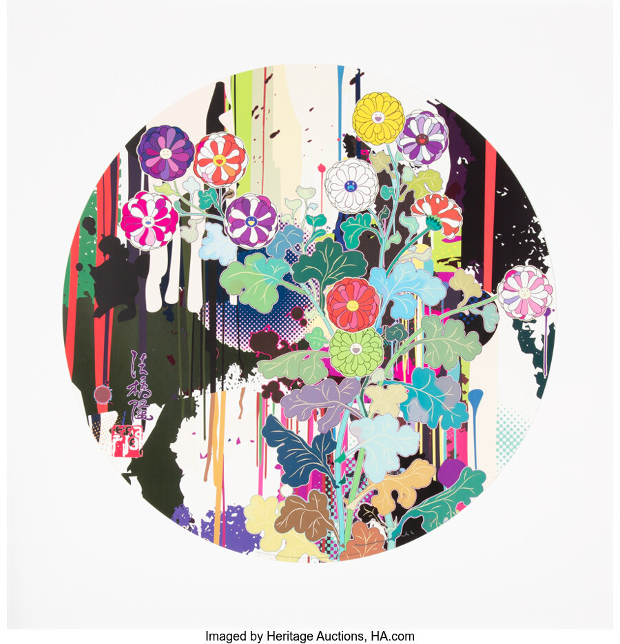 Takashi Murakami - I Recall a Time When My Feet Lifted Off the Ground Ever So Slightly-Korin-Chrysanthemum