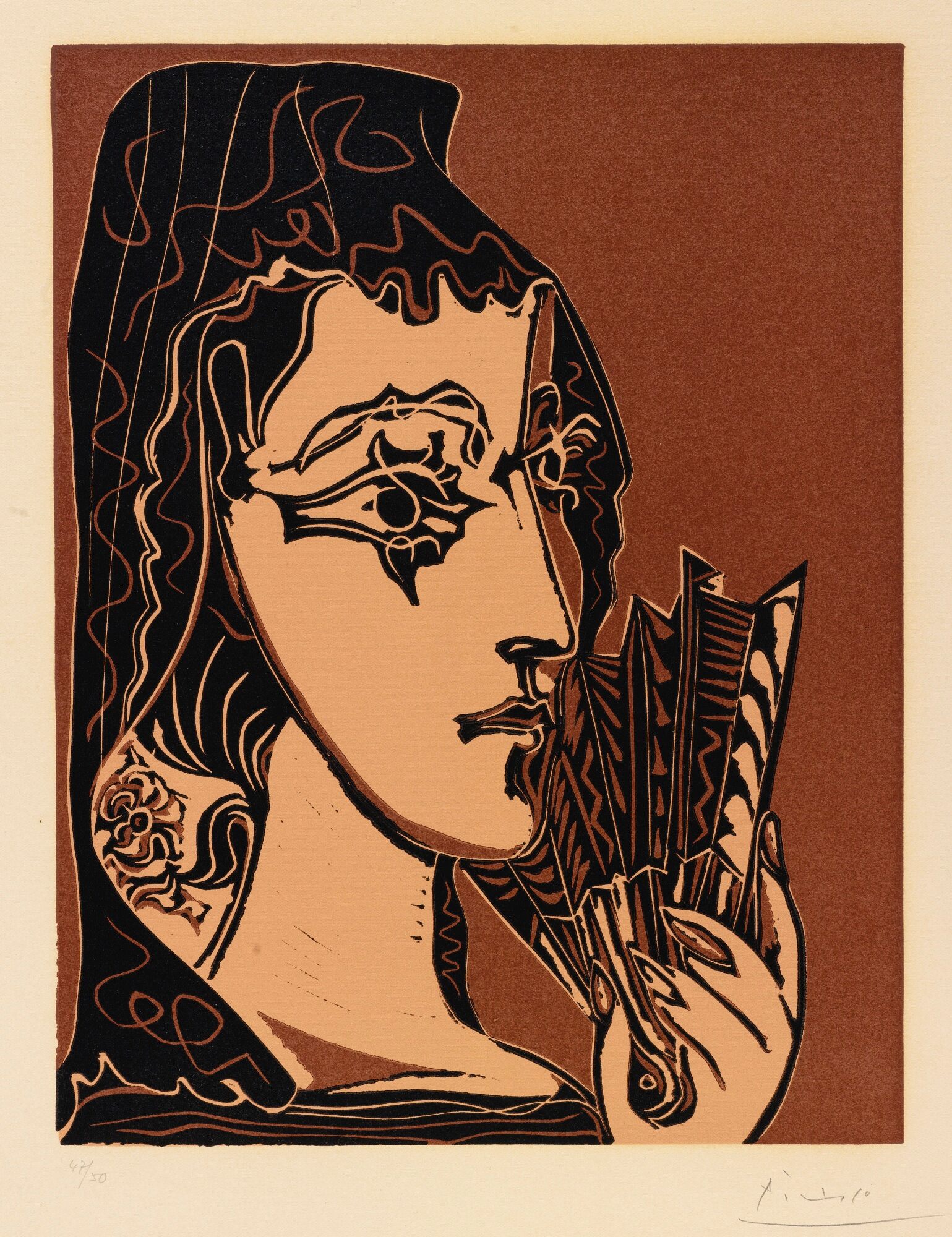 Pablo Picasso - Portrait de Jacqueline en Carmen