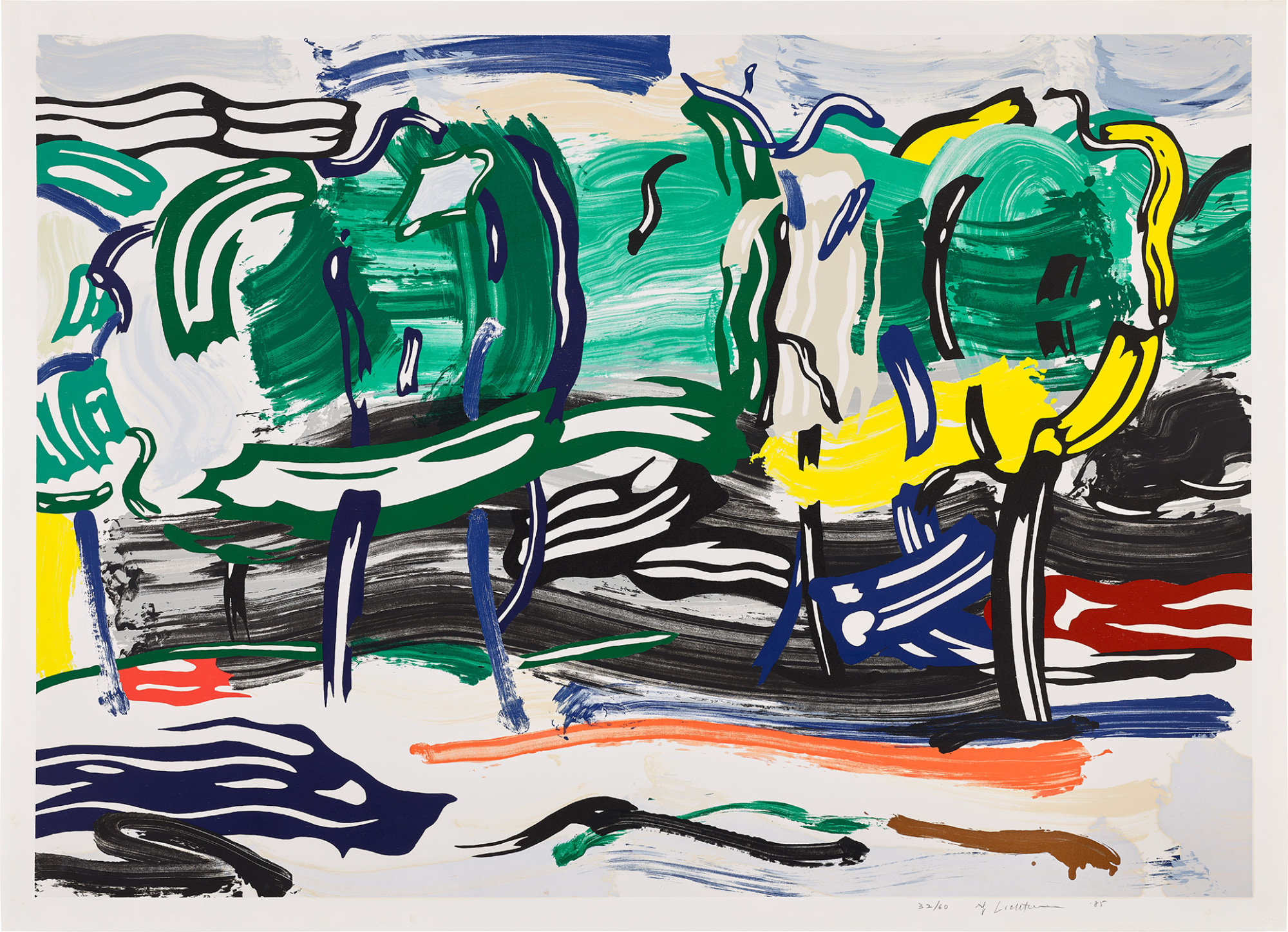 Roy Lichtenstein - Road Before the Forest, from Landscapes Series (G. 1255, C. 213)