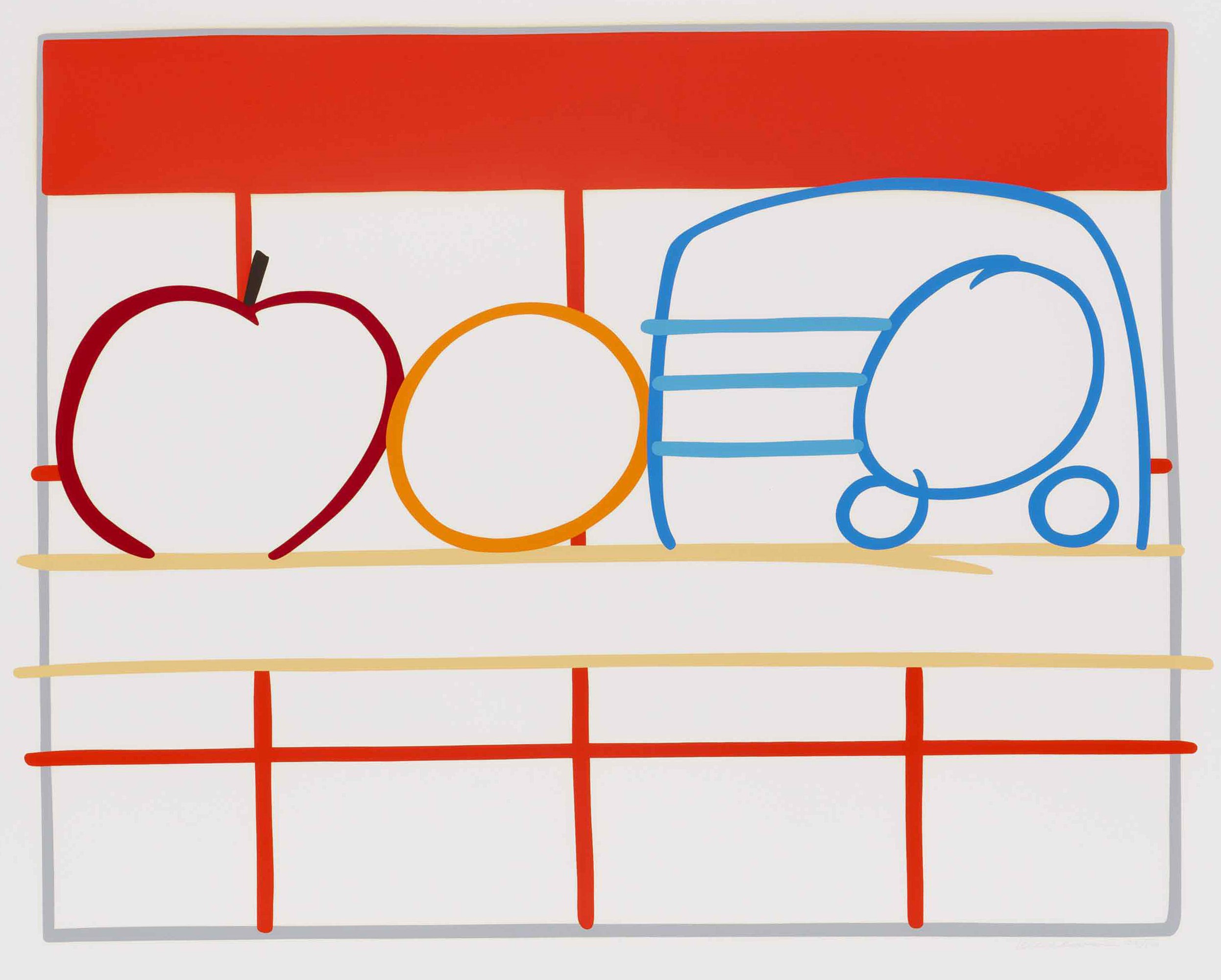 Tom Wesselmann - Still life with apple, orange and radio. 1991.