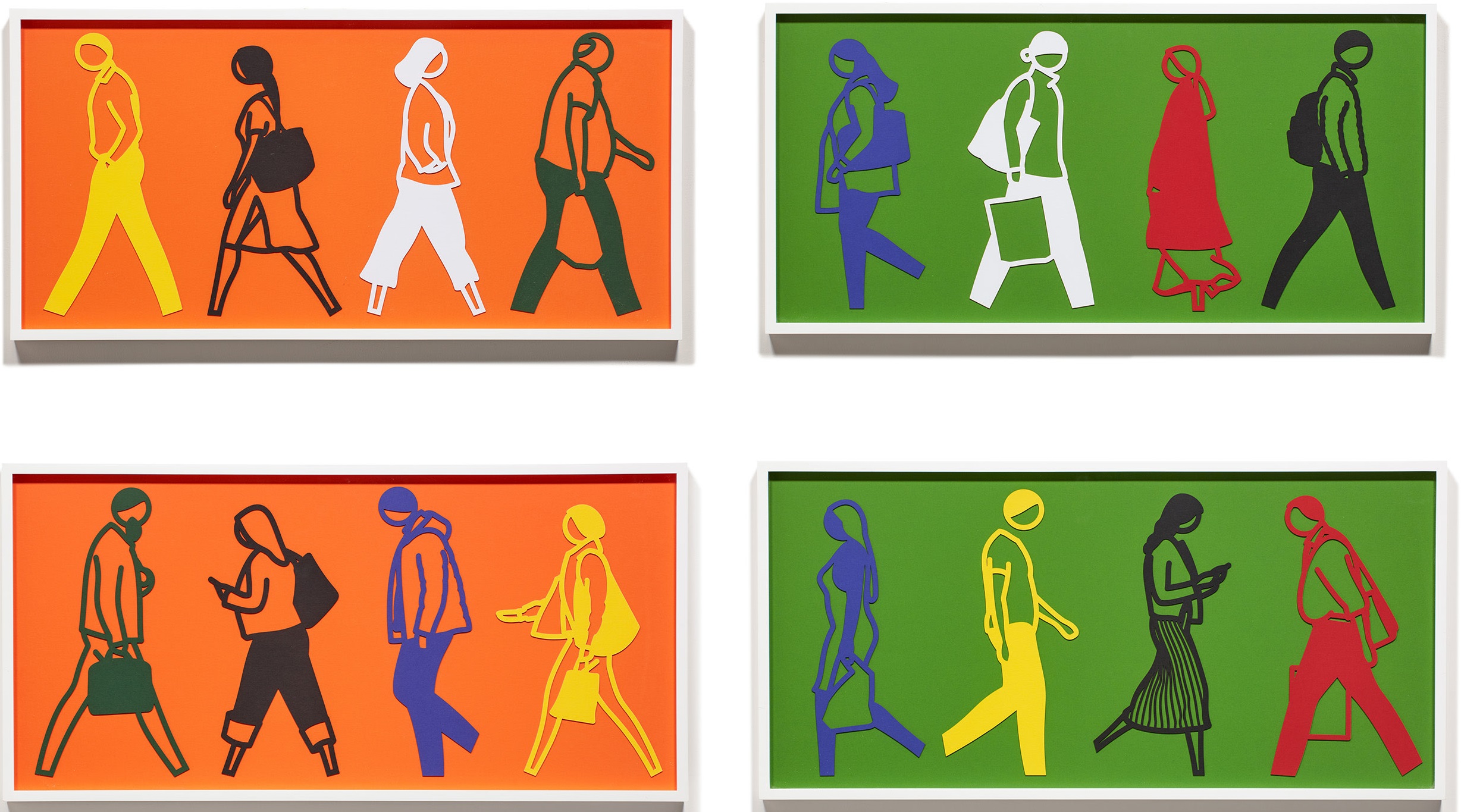 Julian Opie - Street 1; Street 2; Street 3; and Street 4