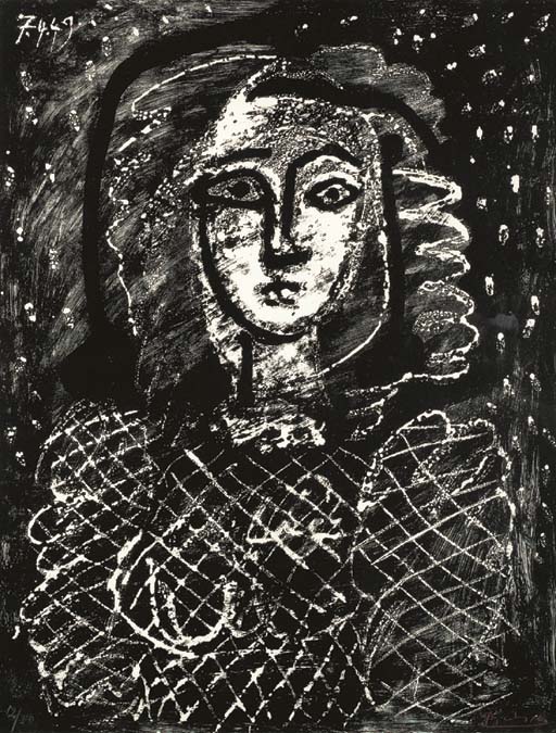 Pablo Picasso - Buste au Fond étoilé
