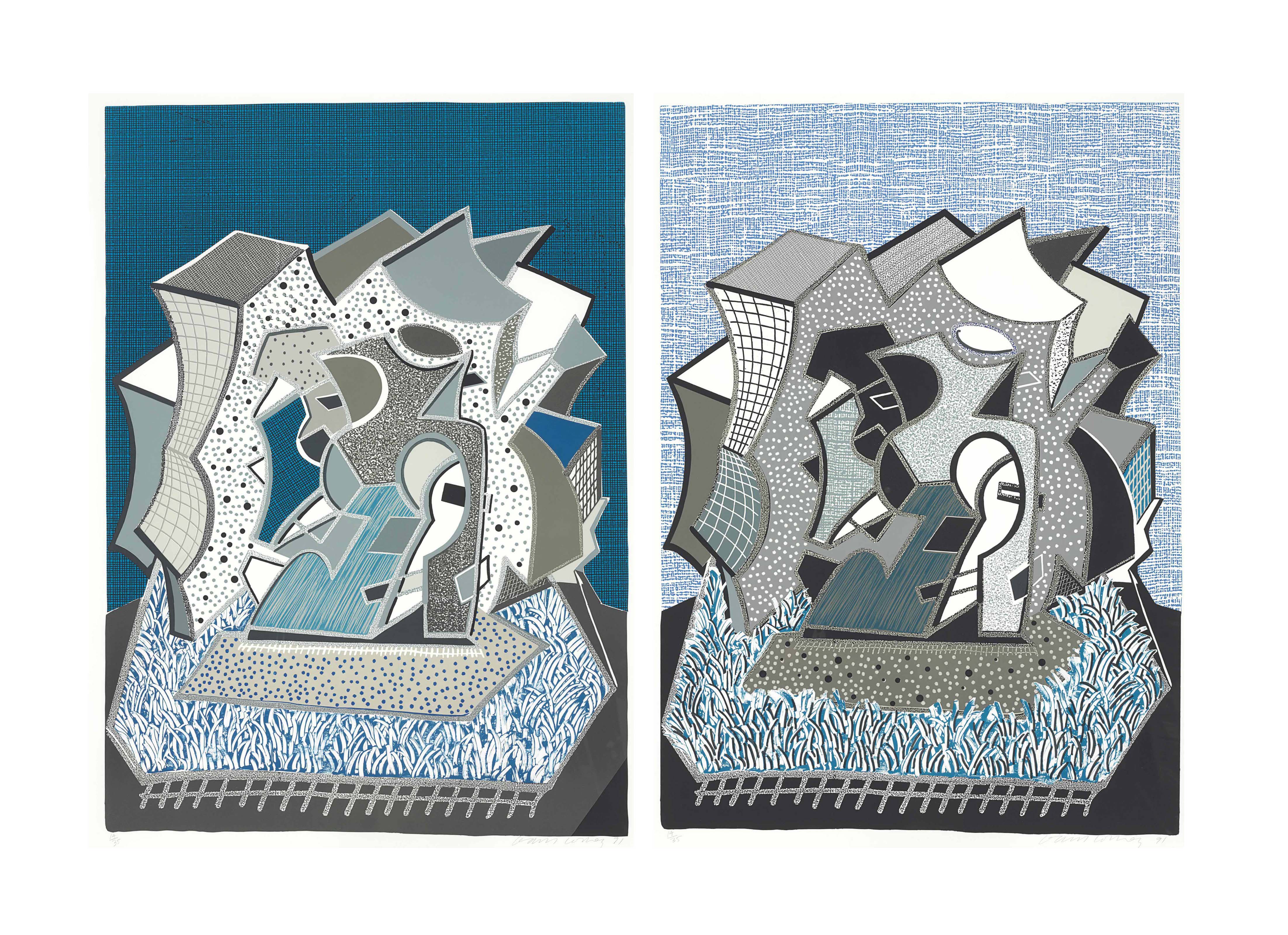 David Hockney - Eine (part 1), Deux (second part), Tres (end of triple)
