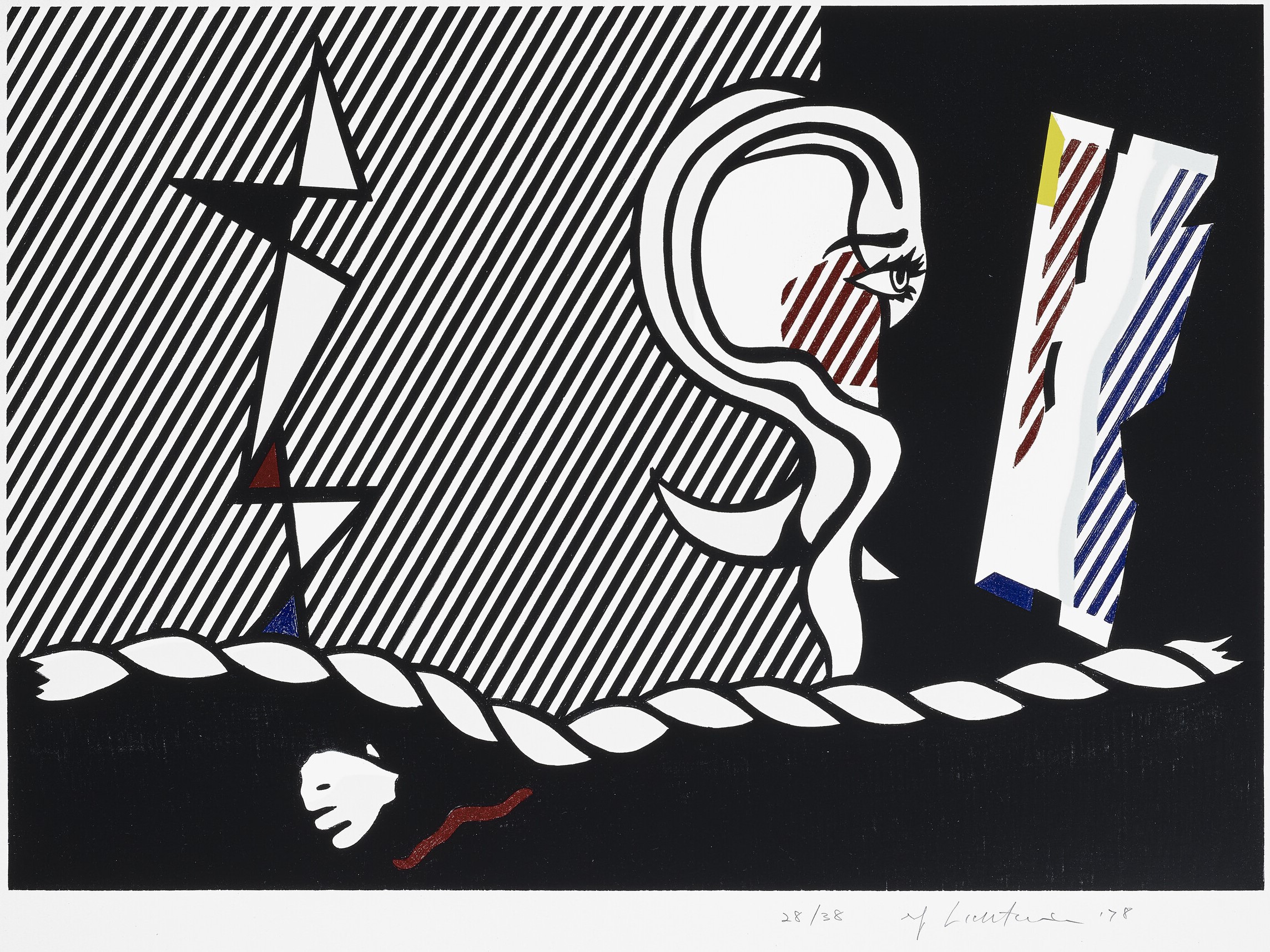 Roy Lichtenstein - Figures with Rope, from Surrealist Series