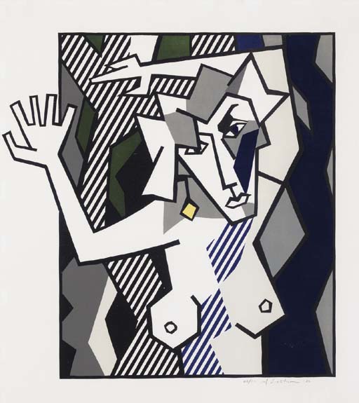 Roy Lichtenstein - Nude in the Woods, from Expressionist Woodcut Series