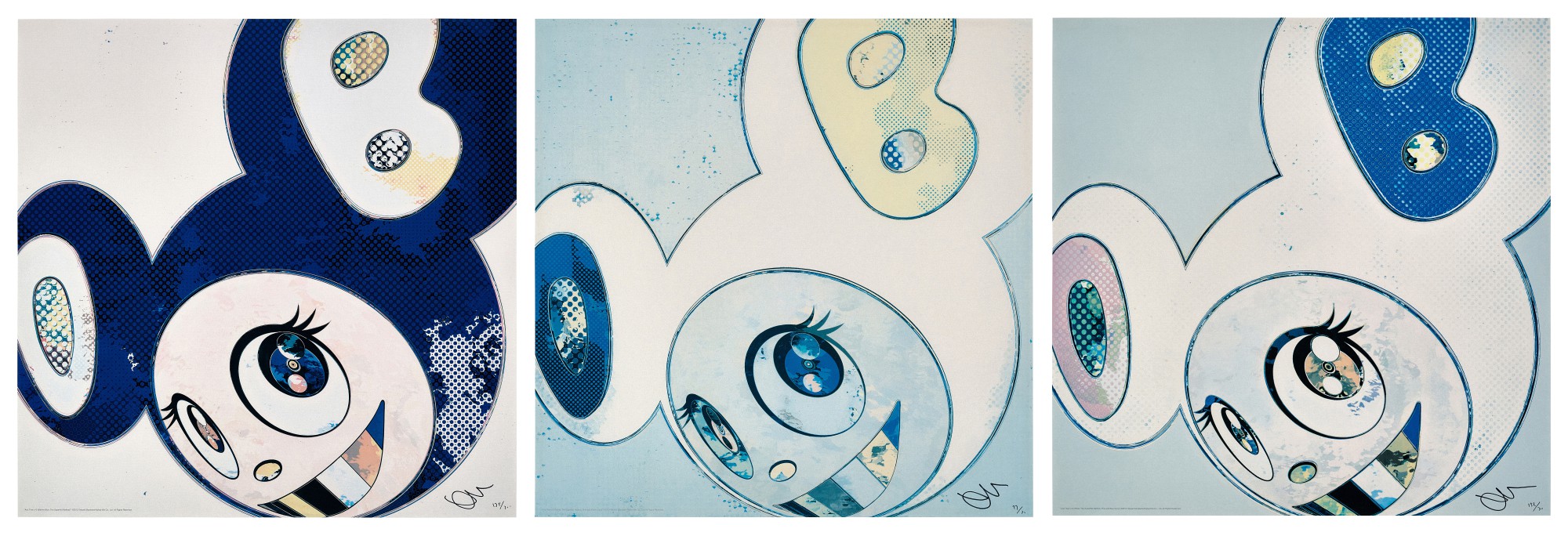 Takashi Murakami - And Then x 6: i. Marine Blue, The Superflat Method/ ii. White: The Superflat Method, Blue and Yellow Ea...
