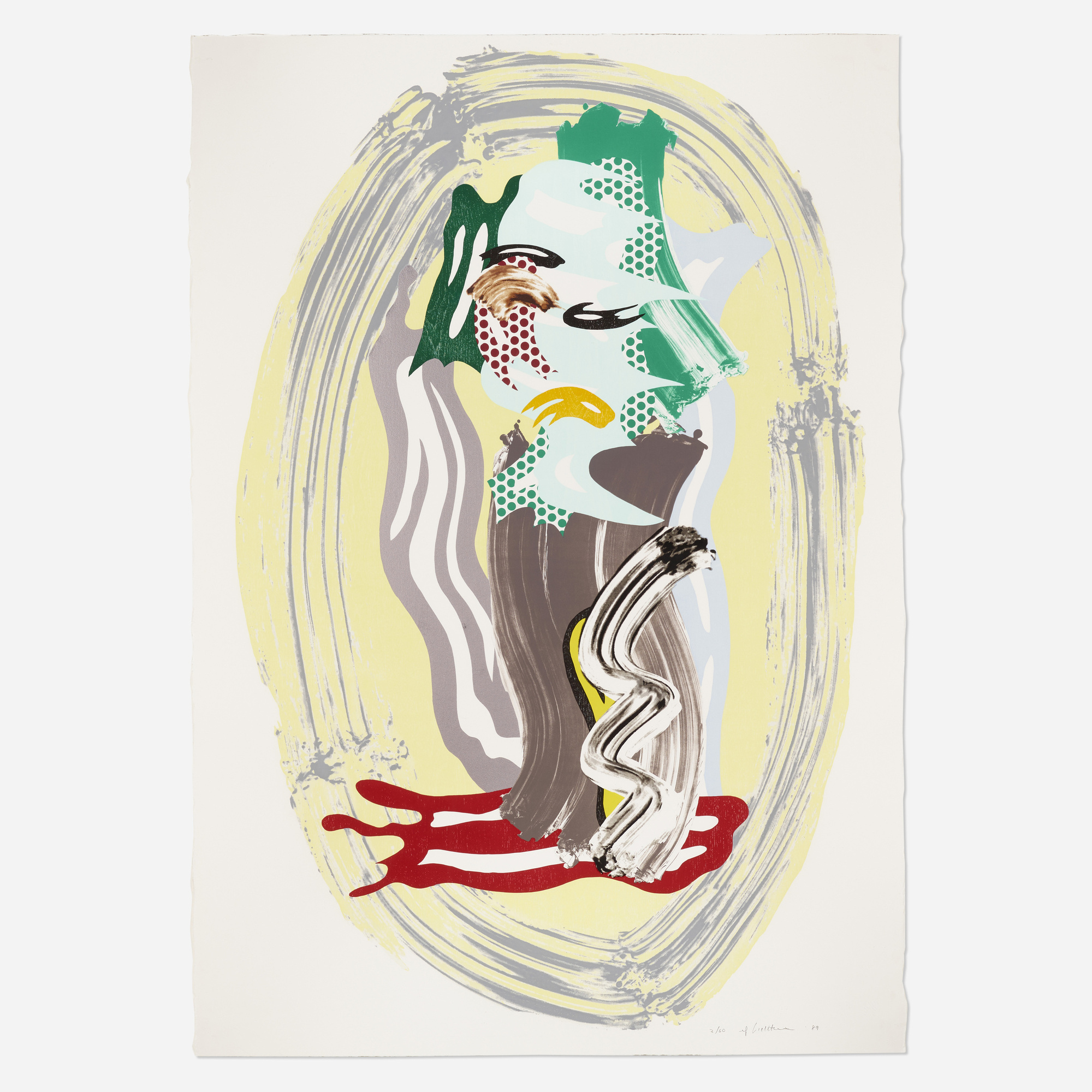 Roy Lichtenstein - Green Face (from the Brushstroke Figures series)