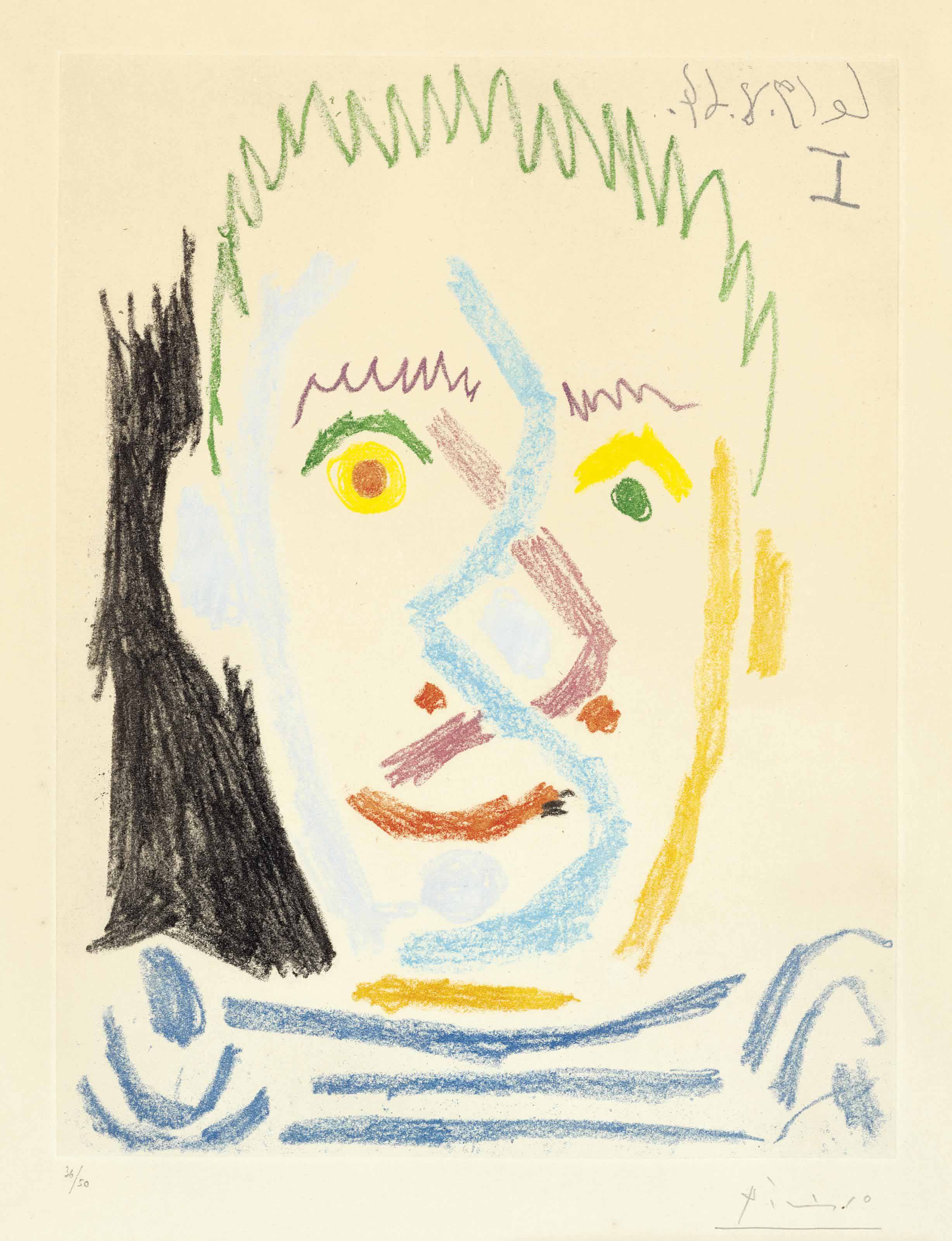 Pablo Picasso - Tête d’Homme au Maillot Rayé