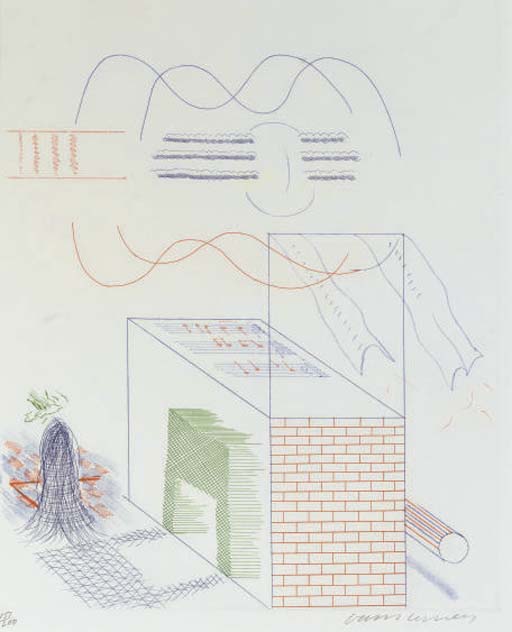 David Hockney - The Buzzing of the Blue Guitar, from The Blue Guitar