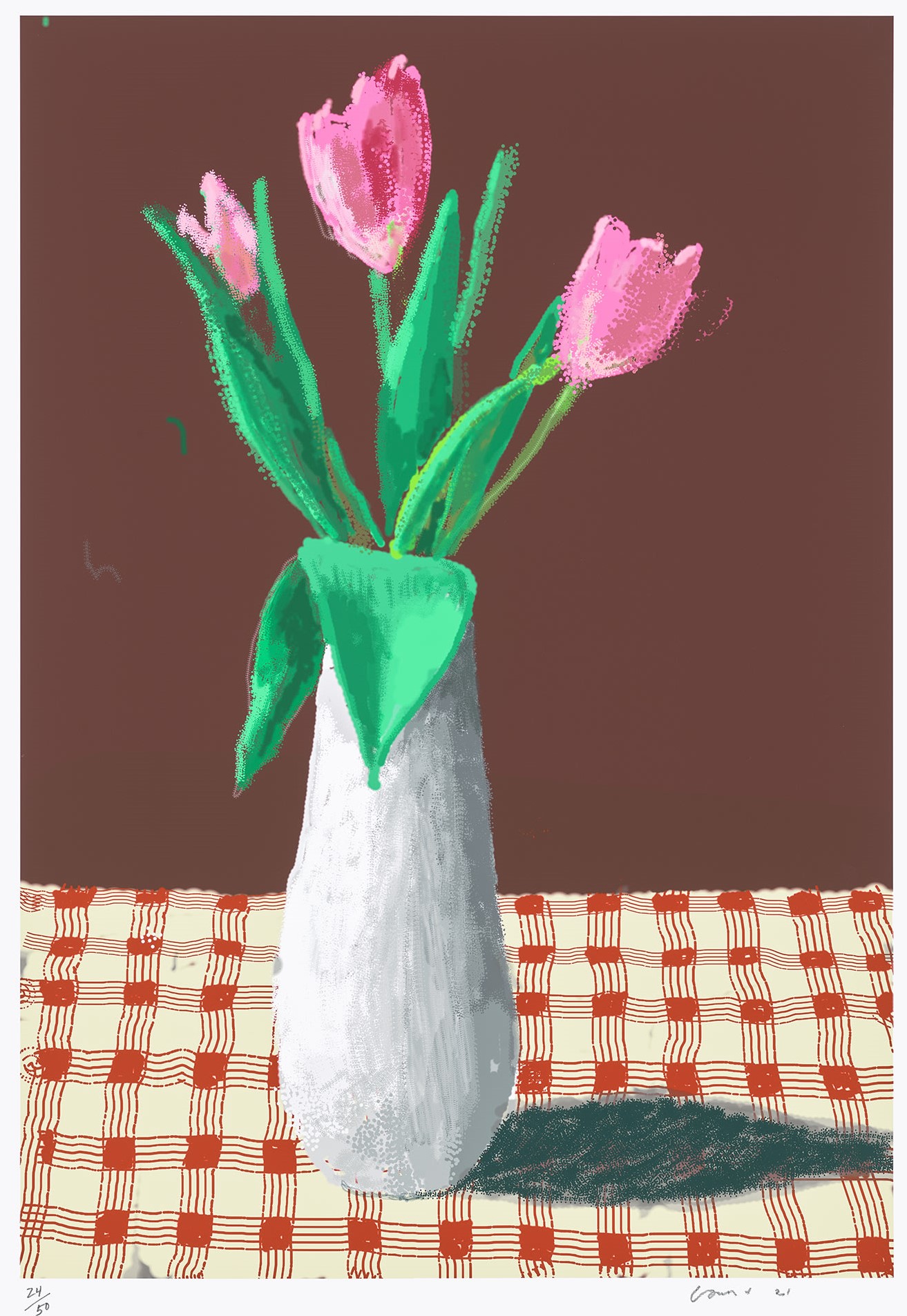 David Hockney - 2nd March 2021, A Closer Look At Some Tulips