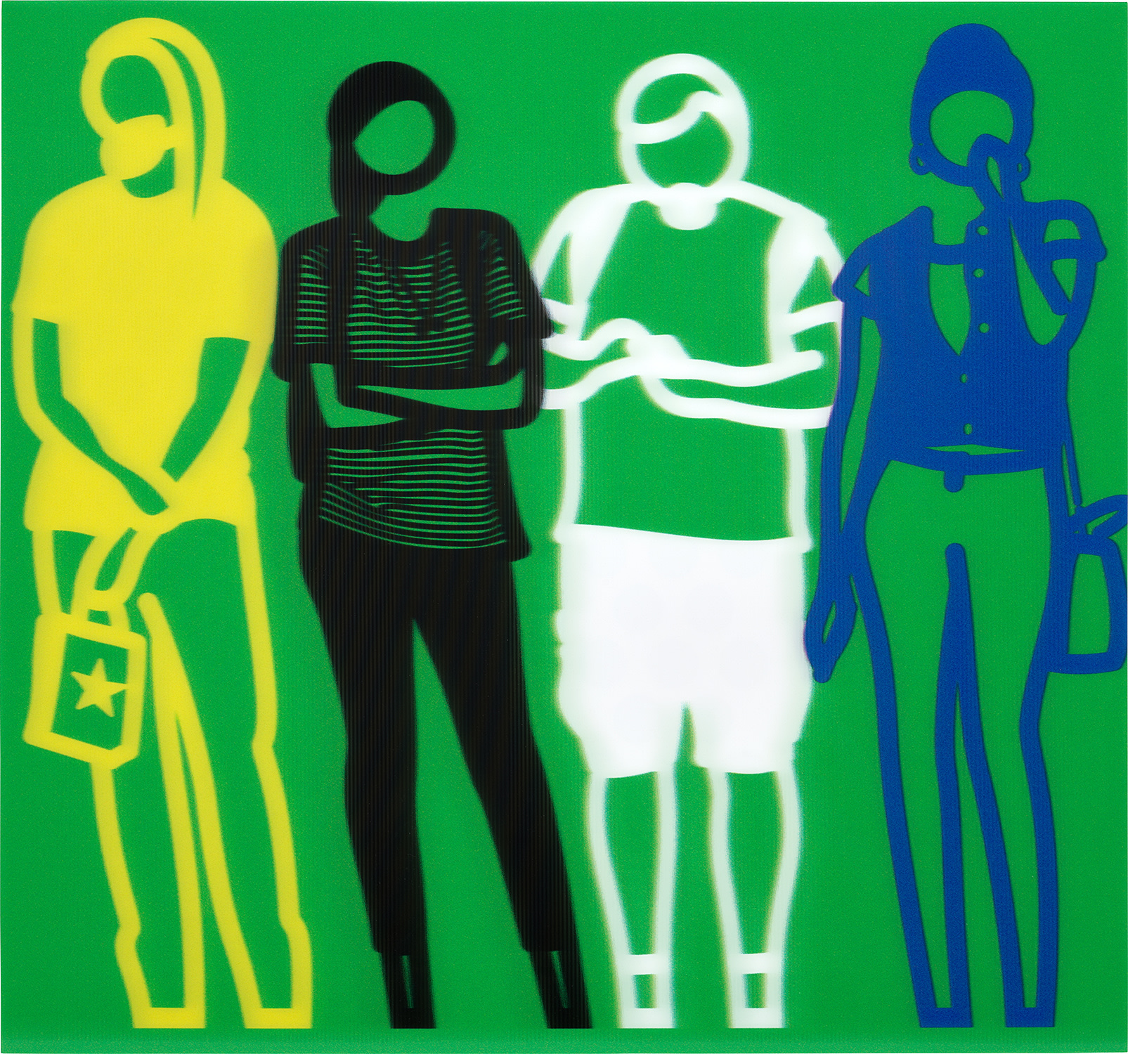 Julian Opie - Yellow Black White Blue, from Standing People