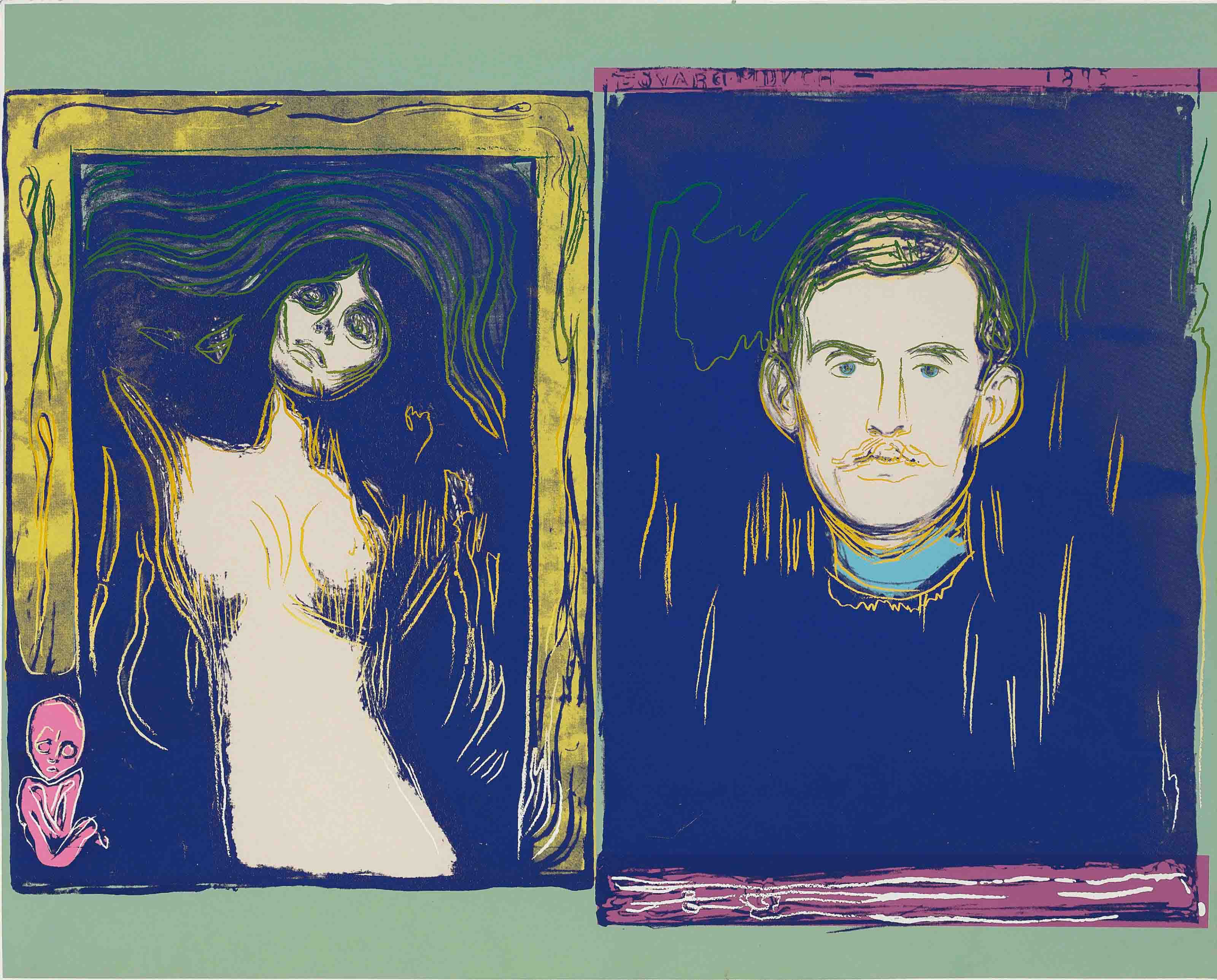 Andy Warhol - Madonna & Self-Portrait with Skeleton Arm (after Munch)(F. &amp; S. IIIA.62)