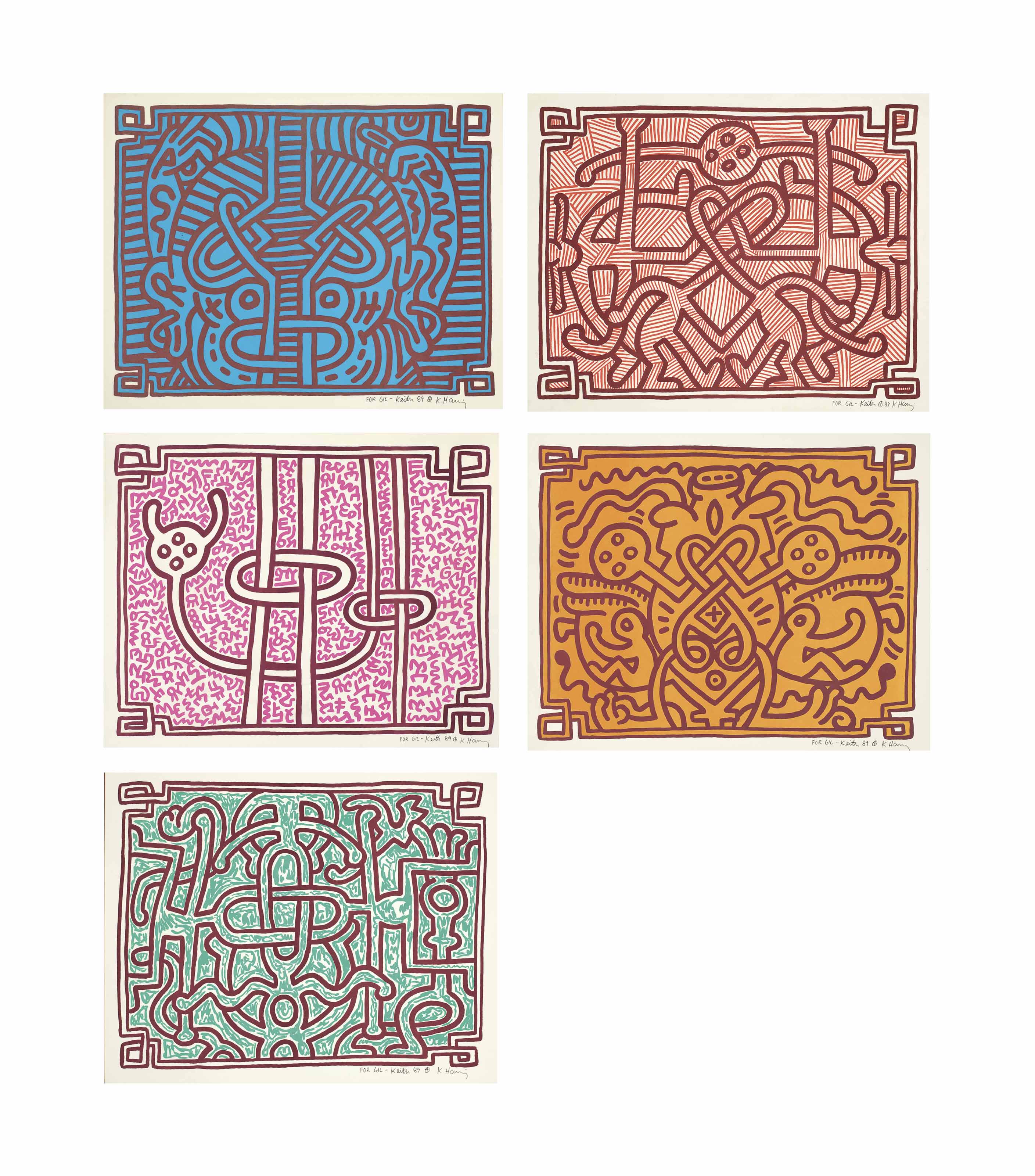 Keith Haring - Chocolate Buddha 1-5