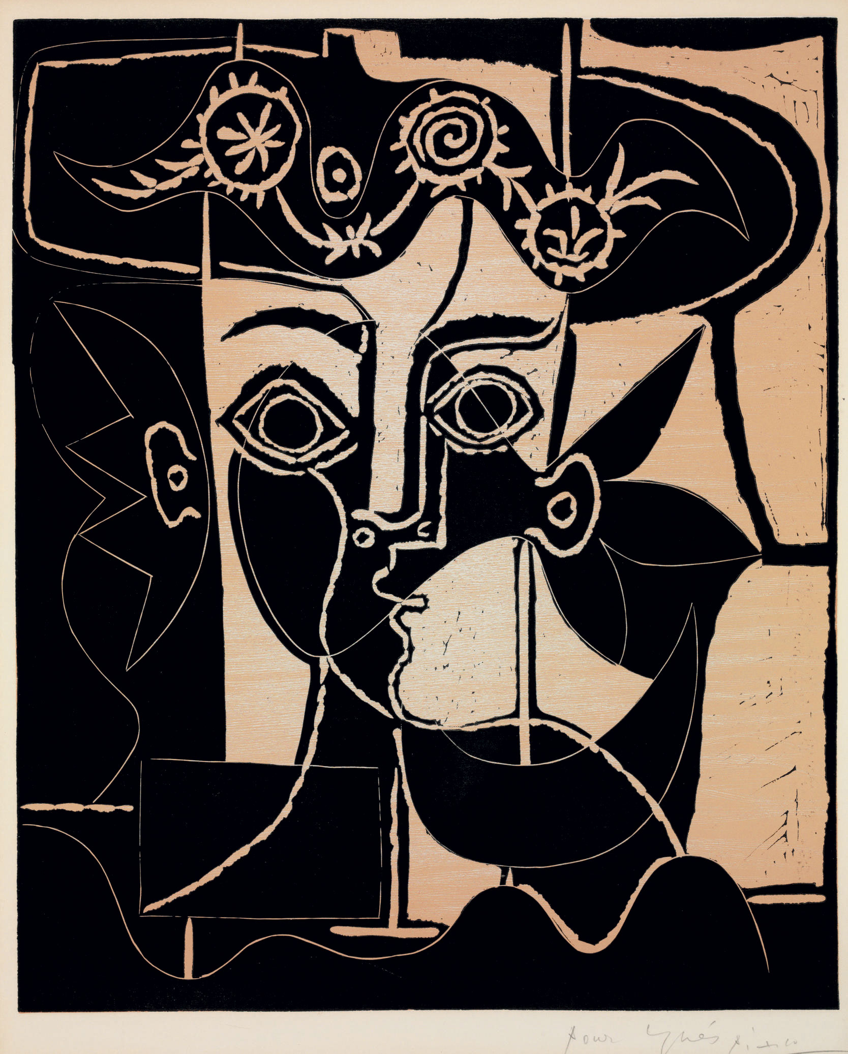 Pablo Picasso - Grande Tête de Femme au Chapeau orné