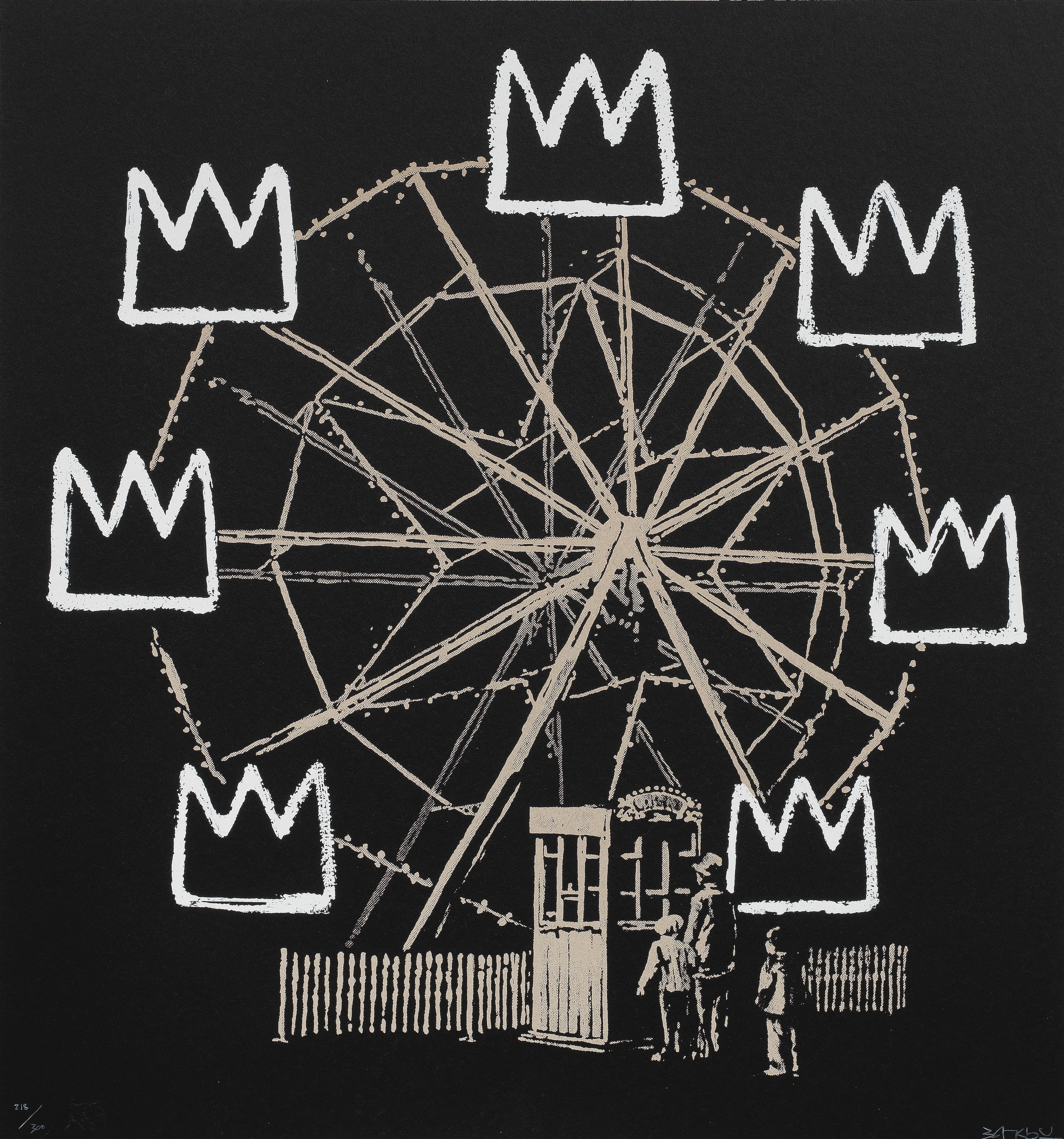 Banksy - Banksquiat (Grey)