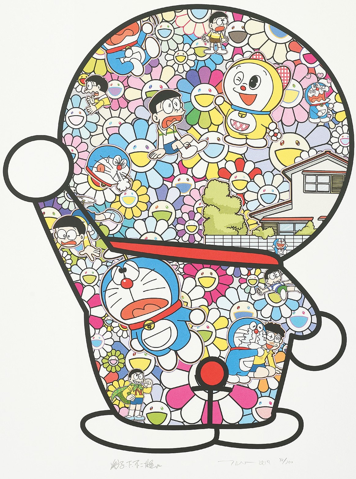 Takashi Murakami - Doraemon in the Field of Flowers