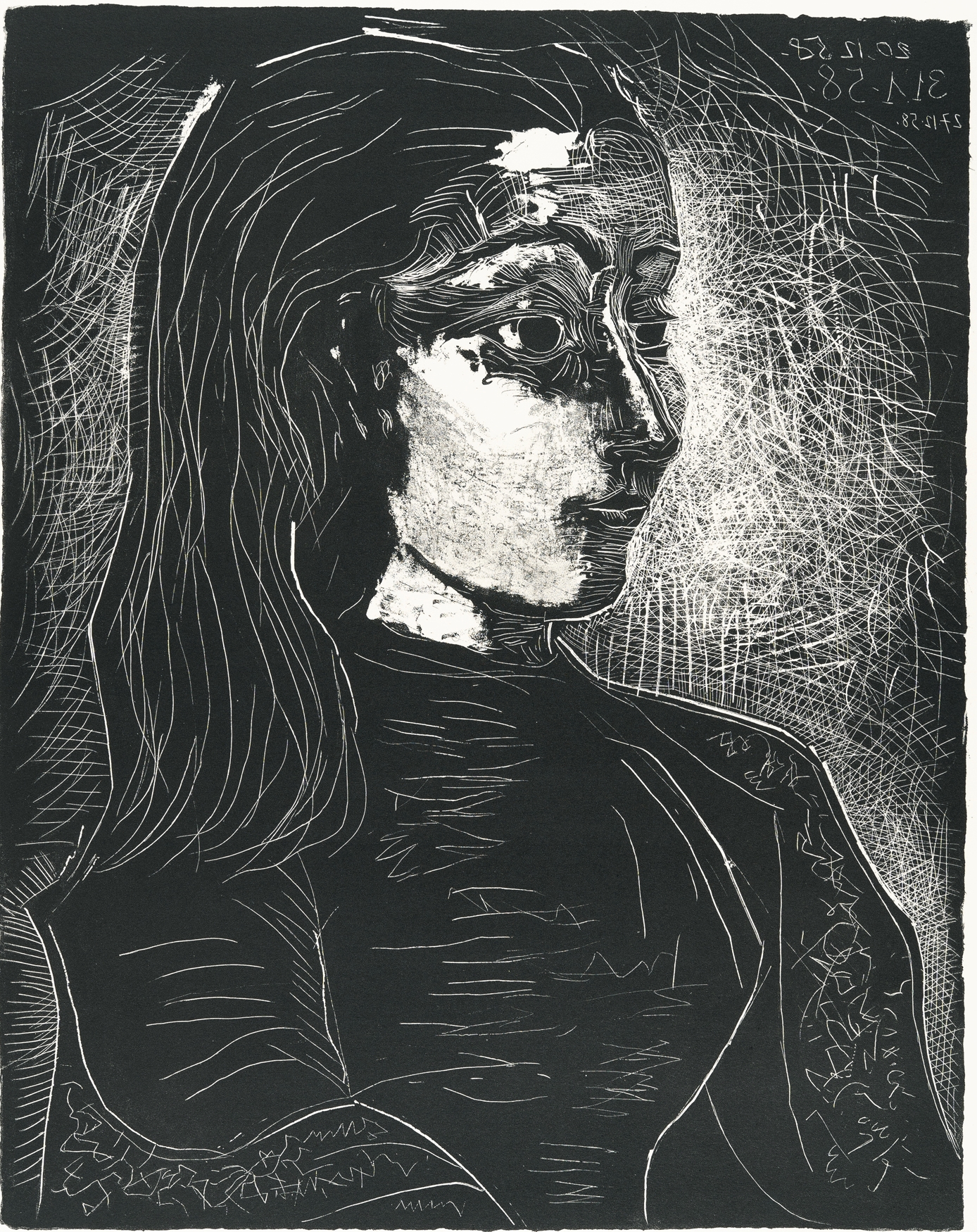 Pablo Picasso - Jacqueline de profil à droite