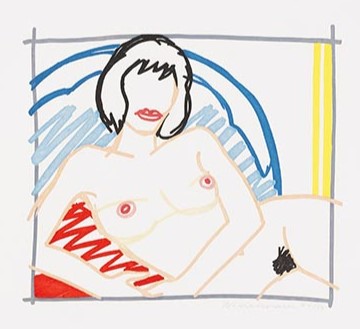 Tom Wesselmann - Monica Nude with Yellow Curtain