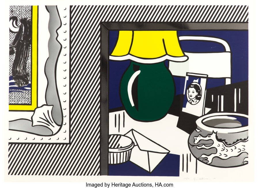 Roy Lichtenstein - Two Paintings, Green Lamp (from the Paintings series)