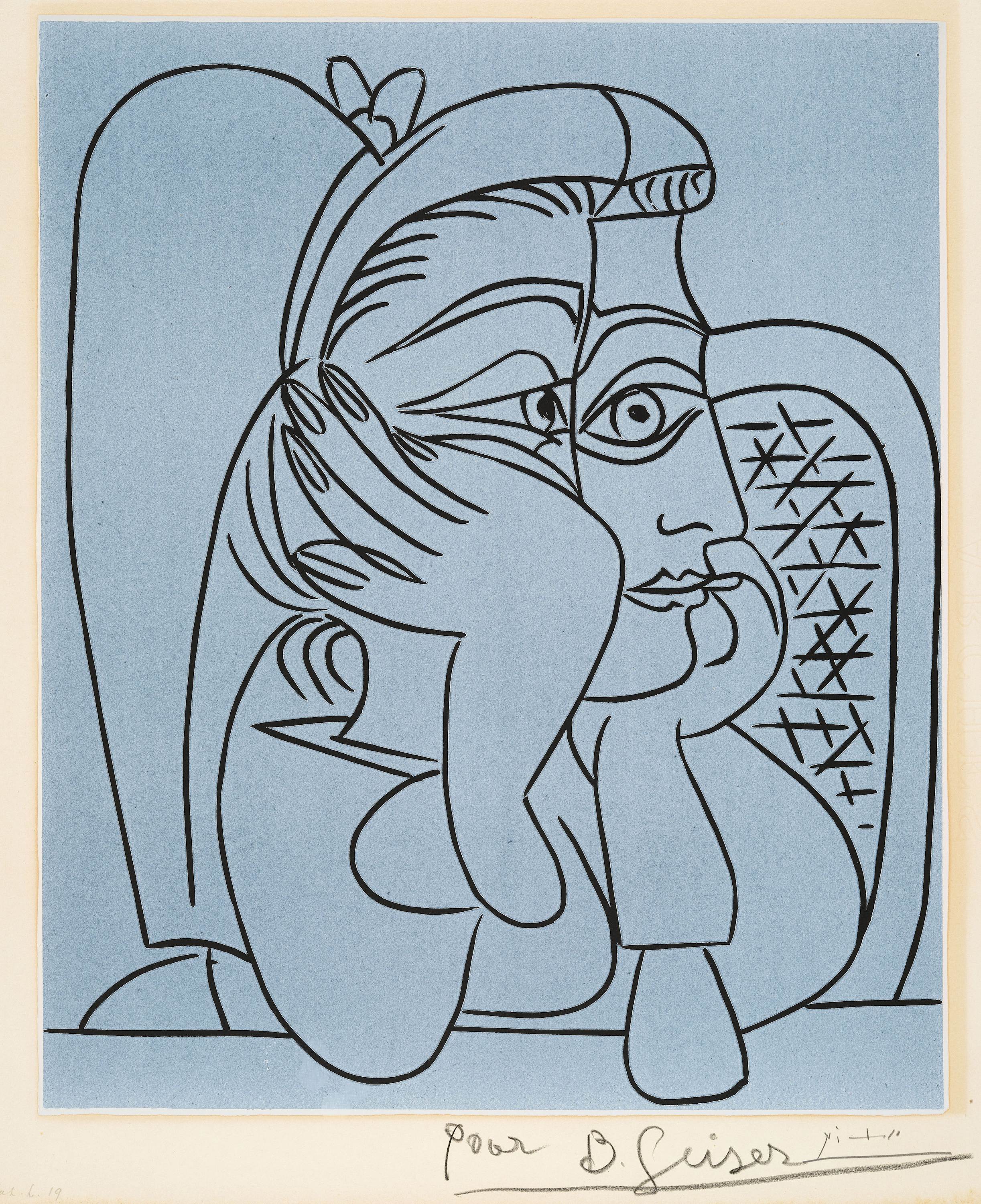 Pablo Picasso - Portrait de Jacqueline accoudée