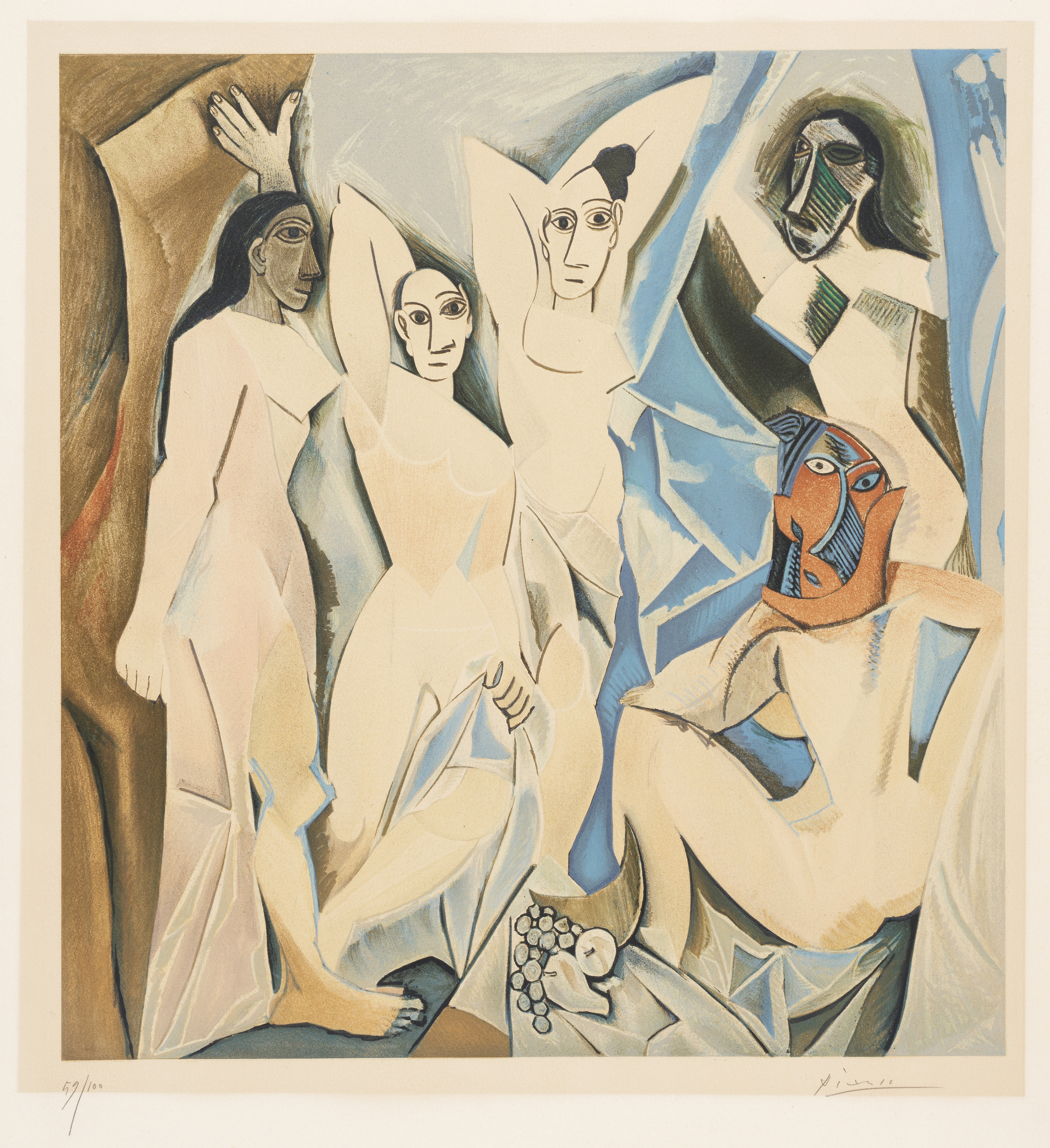 Pablo Picasso - Les Demoiselles d'Avignon, Ca. 1955.