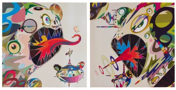 Takashi Murakami - Homage to Francis Bacon (Study of George Dyer) and Homage to Francis Bacon (Study of Isabel Rawsthorne)