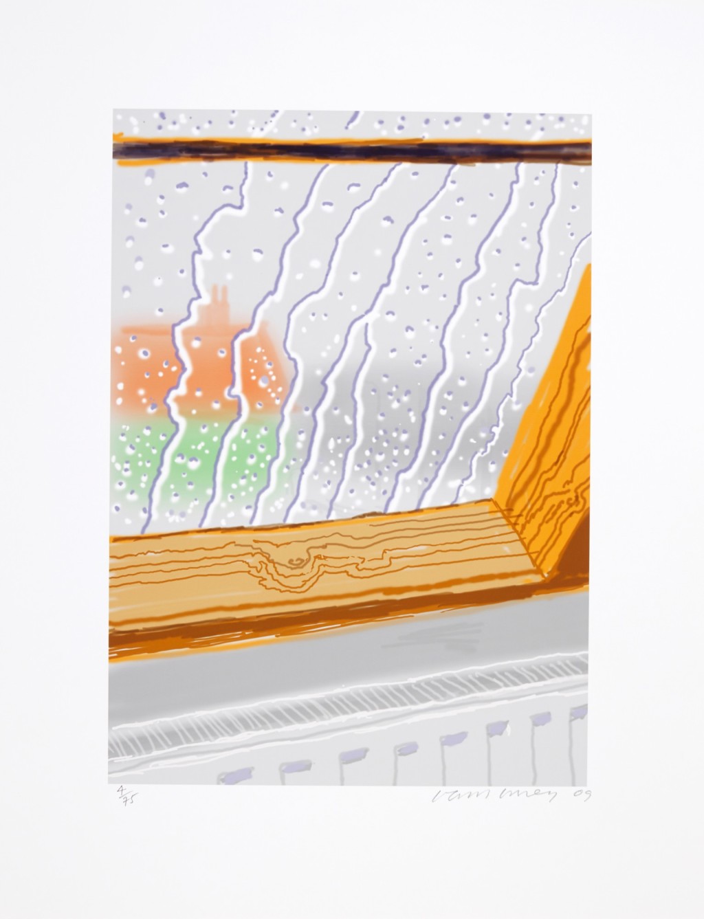 David Hockney - RAIN ON THE STUDIO WINDOW