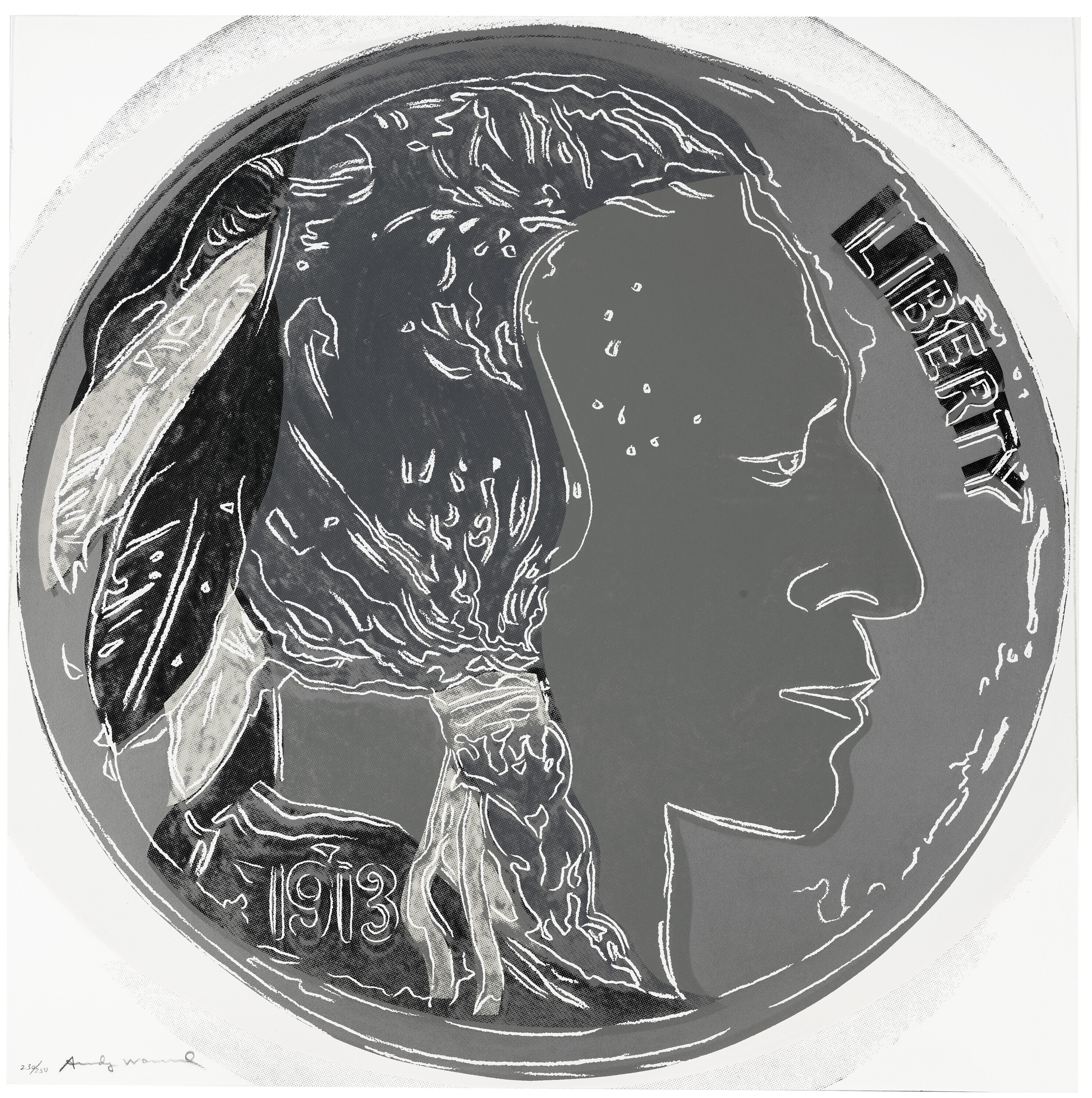 Andy Warhol - Indian Head Nickel, from Cowboys and Indians