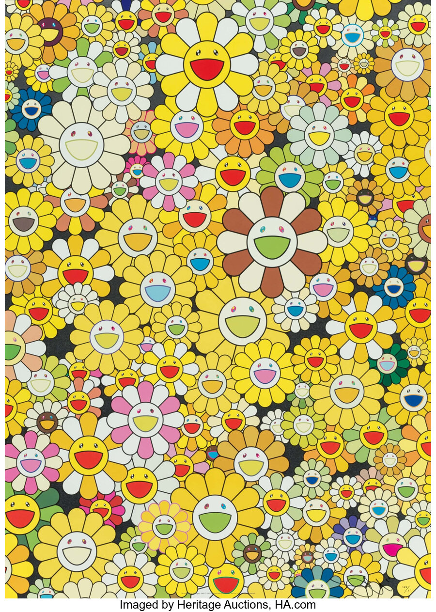 Takashi Murakami - An Homage to Monogold 1960 C, An Homage to Monopink 1960 C, An Homage to Yves Klein, Multicolor C, and ...