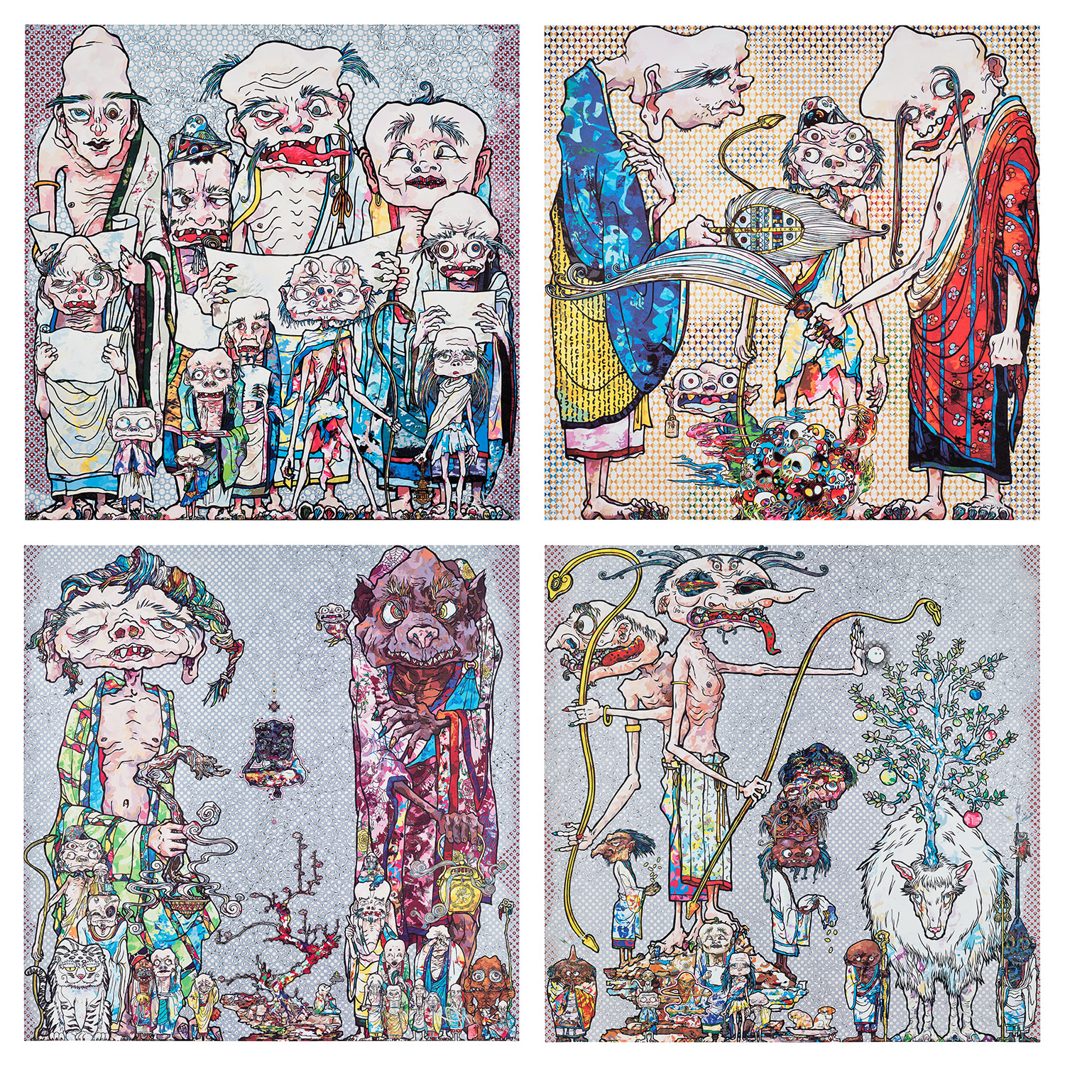 Takashi Murakami - 12 Arhats; 4 Arhats, One With Four Eyes; Behold! Tis the Netherworld; and Assignation of a Spirit