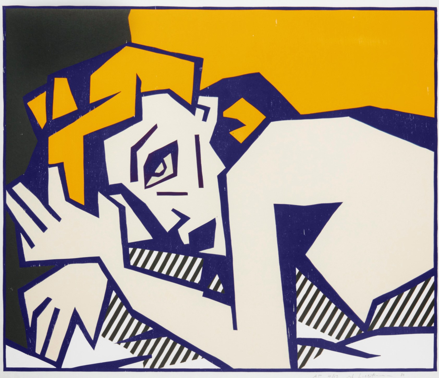Roy Lichtenstein - Reclining Nude, from the Expressionist Woodcut series