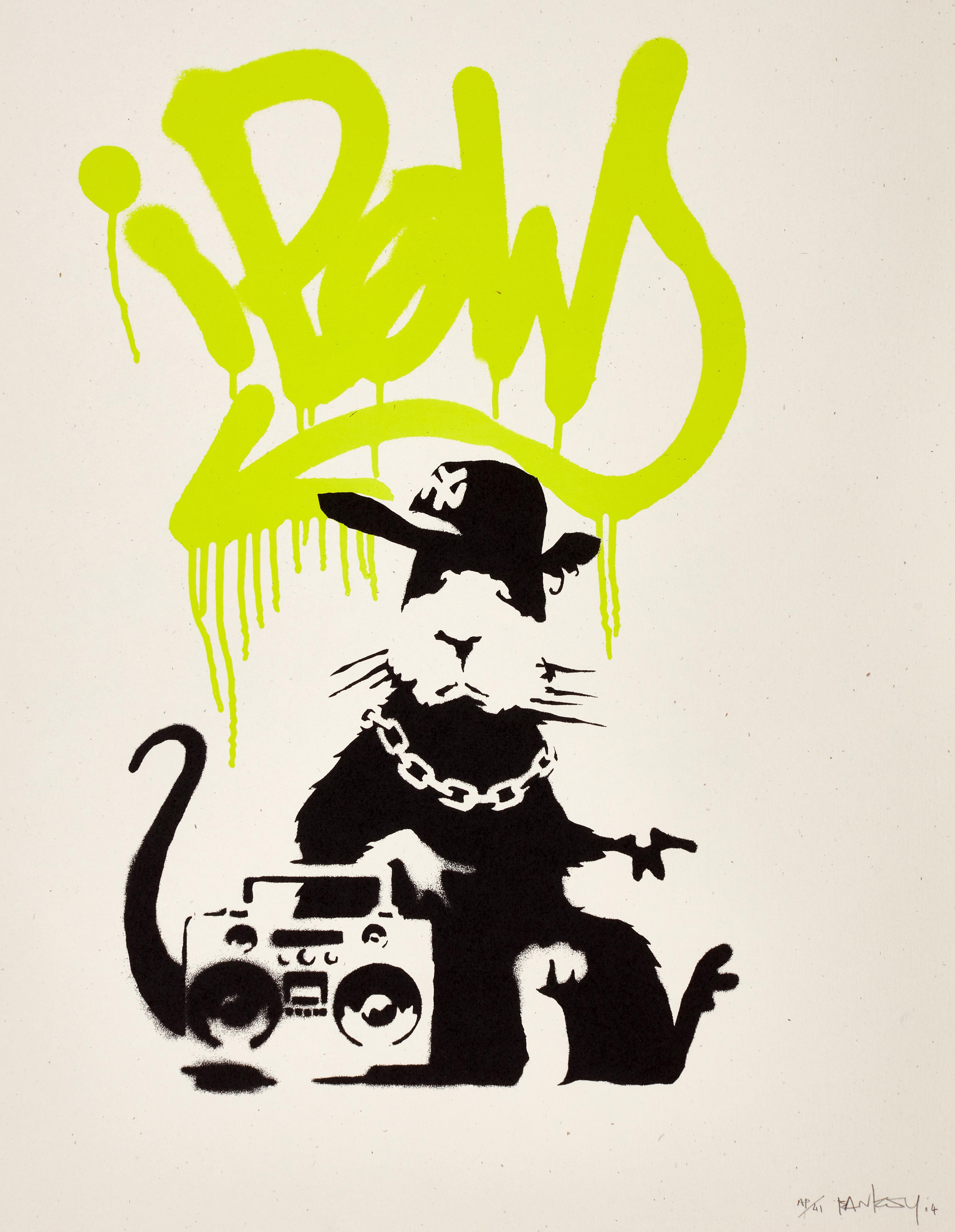 Banksy - Gangsta Rat - Colour AP (Lime Green)