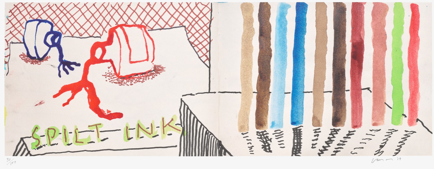 David Hockney - Spilt Ink with Tests, from David Hockney - 220 for 2020. Art Edition No. 1–100