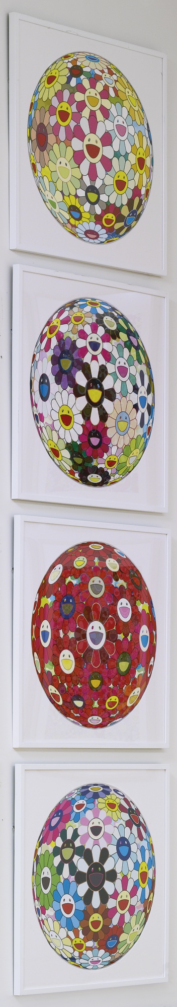 Takashi Murakami - Flowerball Margaret (3-D); Flowerball Brown; Flowerball (3-D) Red Cliff; Flowerball Blood (3-D) V