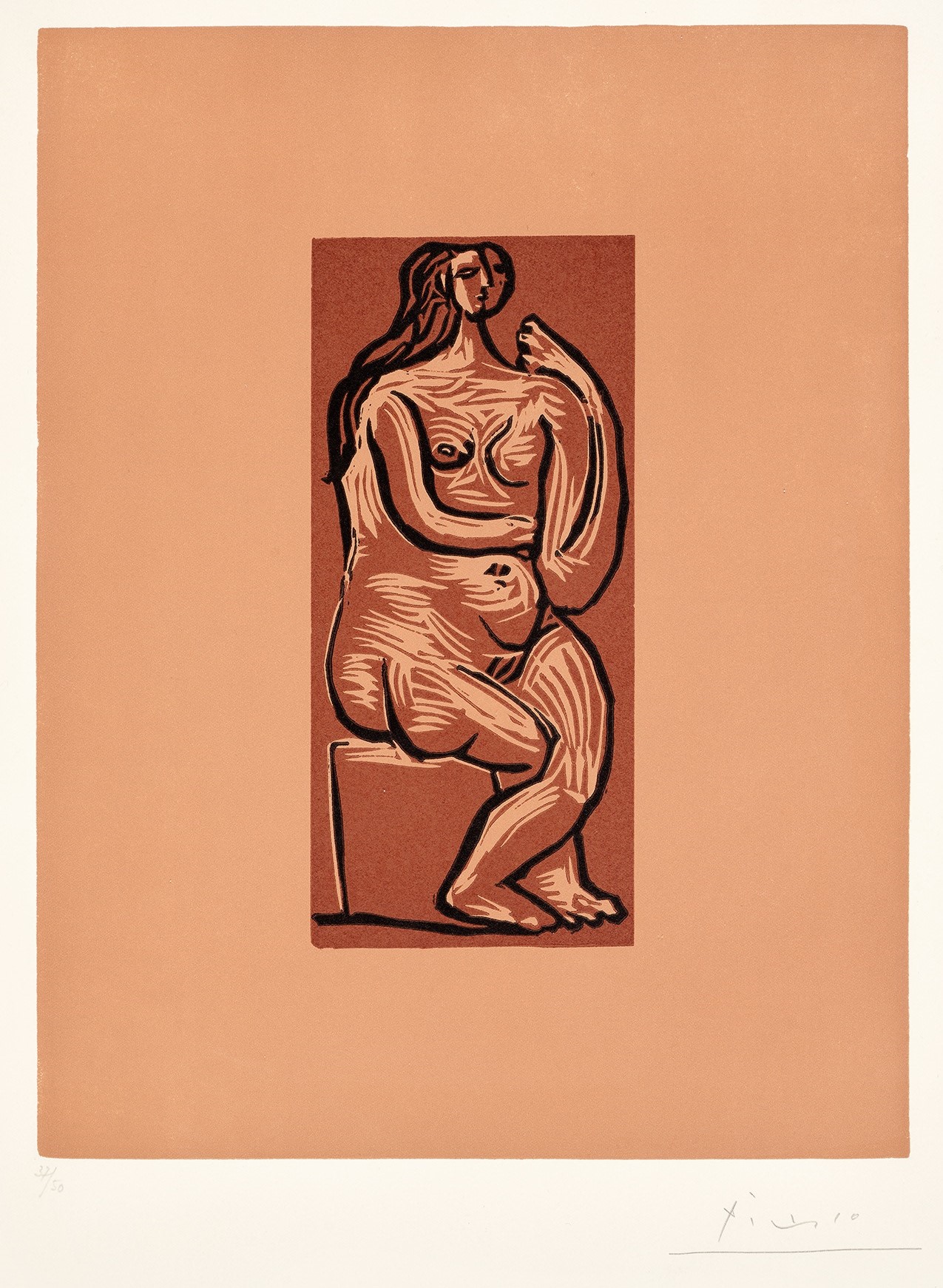Pablo Picasso - Nu assis (Seated Nude) (Bl. 1086, Ba. 1330)