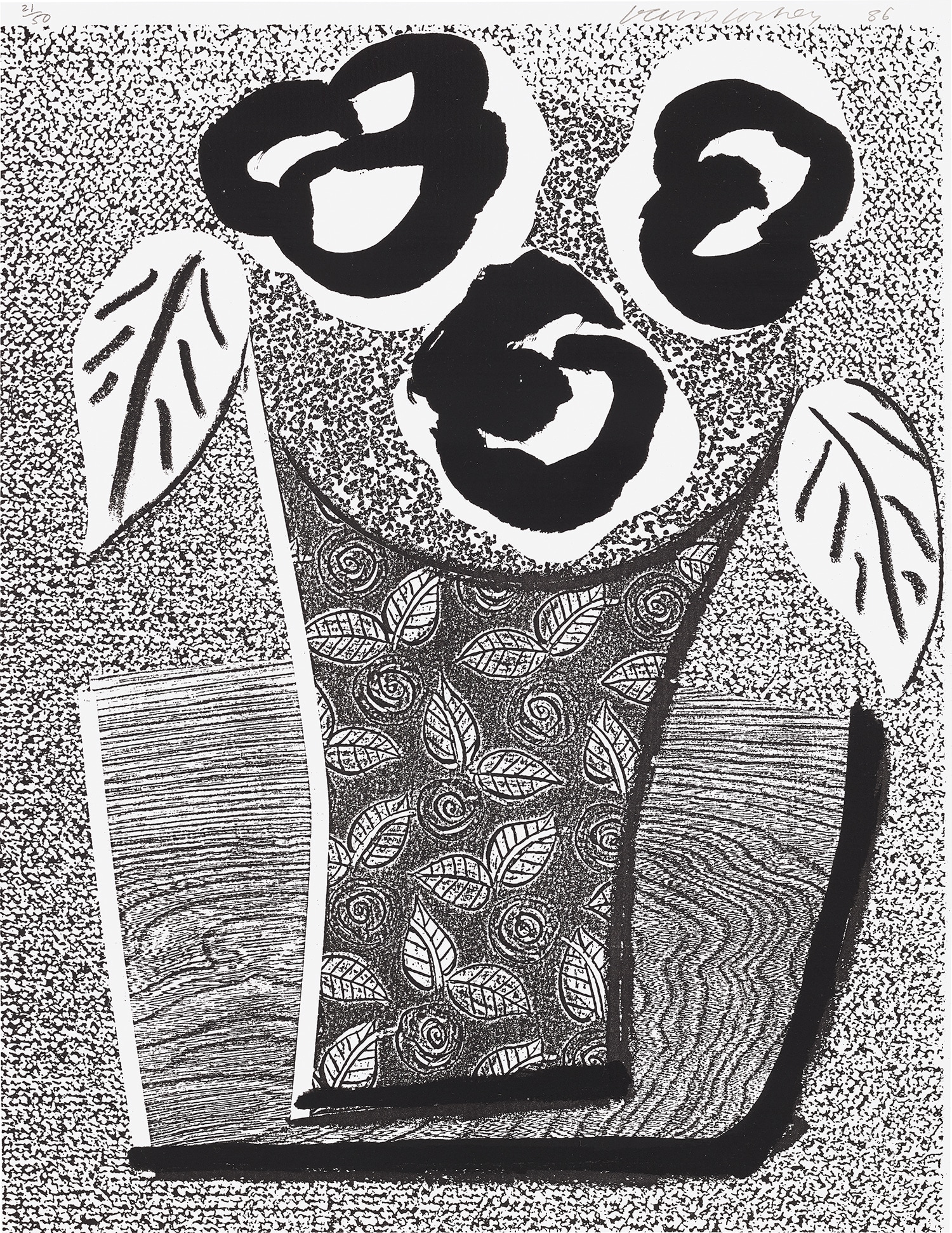 David Hockney - Three Black Flowers, May 1986 (M.C.A.T. 313)