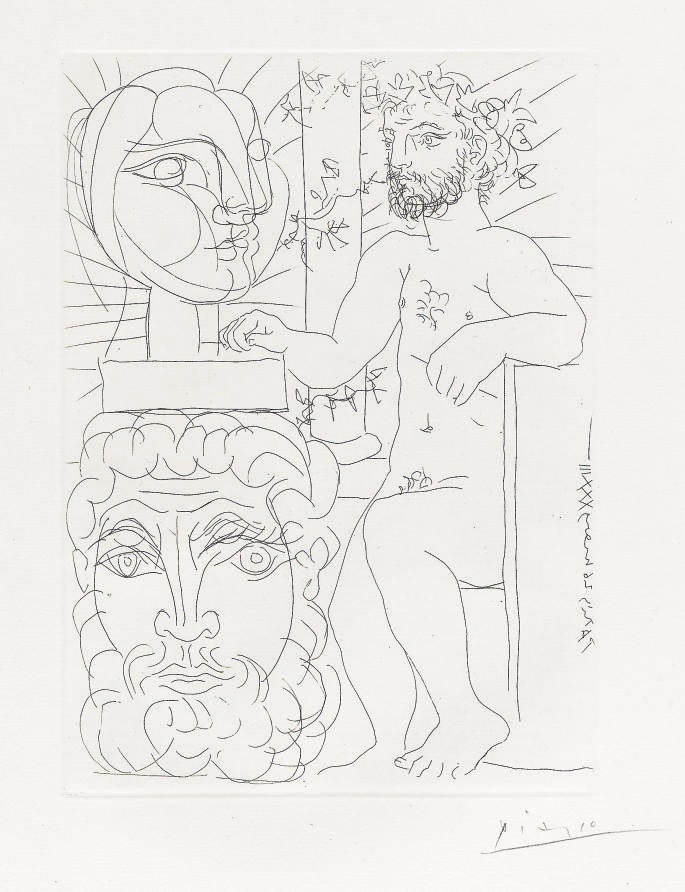 Pablo Picasso - Sculpteur et Deux Têtes sculptées, from La Suite Vollard