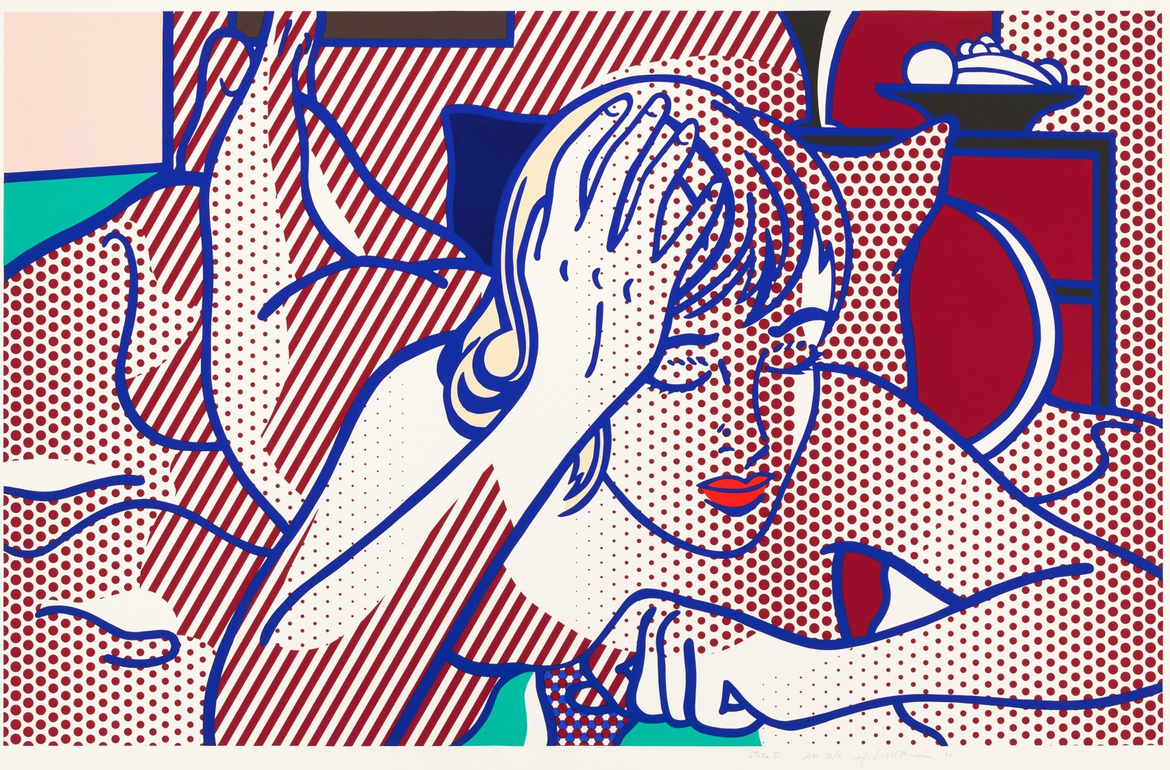 Roy Lichtenstein - Thinking Nude, State I, from the Nudes series