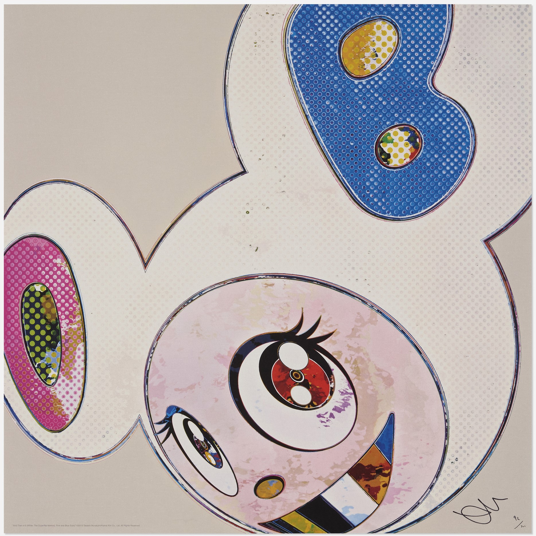 Takashi Murakami - And Then x 6 (White: The Superflat Method, Pink and Blue Ears)