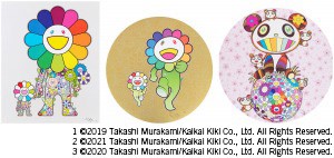 Takashi Murakami - 1. Flower Parent and Child／2. Flower Parent and Child, Rum Pum Pum!／3. Cherry Blossoms and Pandas